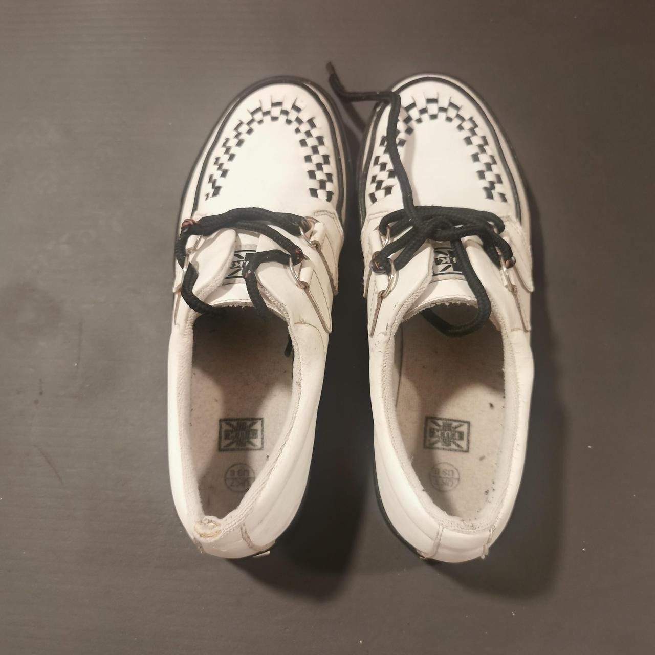 T.U.K. Footwear Mens T.U.K. White & Black Check Sneaker creepers UK 7 US 8 Size US 8 / EU 41 - 2 Thumbnail