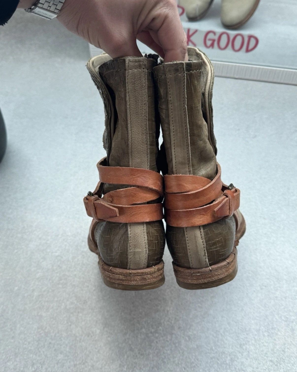 A.S.98 Vintage A.S 98 Airtep Swamp Ankle Women Leather Biker Boots Size US 6.5 / IT 36.5 - 8 Thumbnail