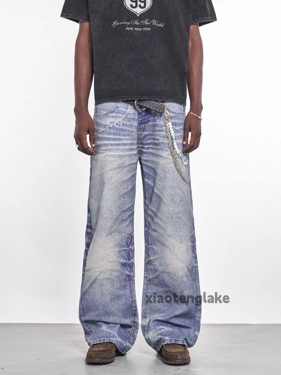 Vintage Custom washed faded loose baggy skate hiphop jeans Size US 32 / EU 48 - 5 Thumbnail
