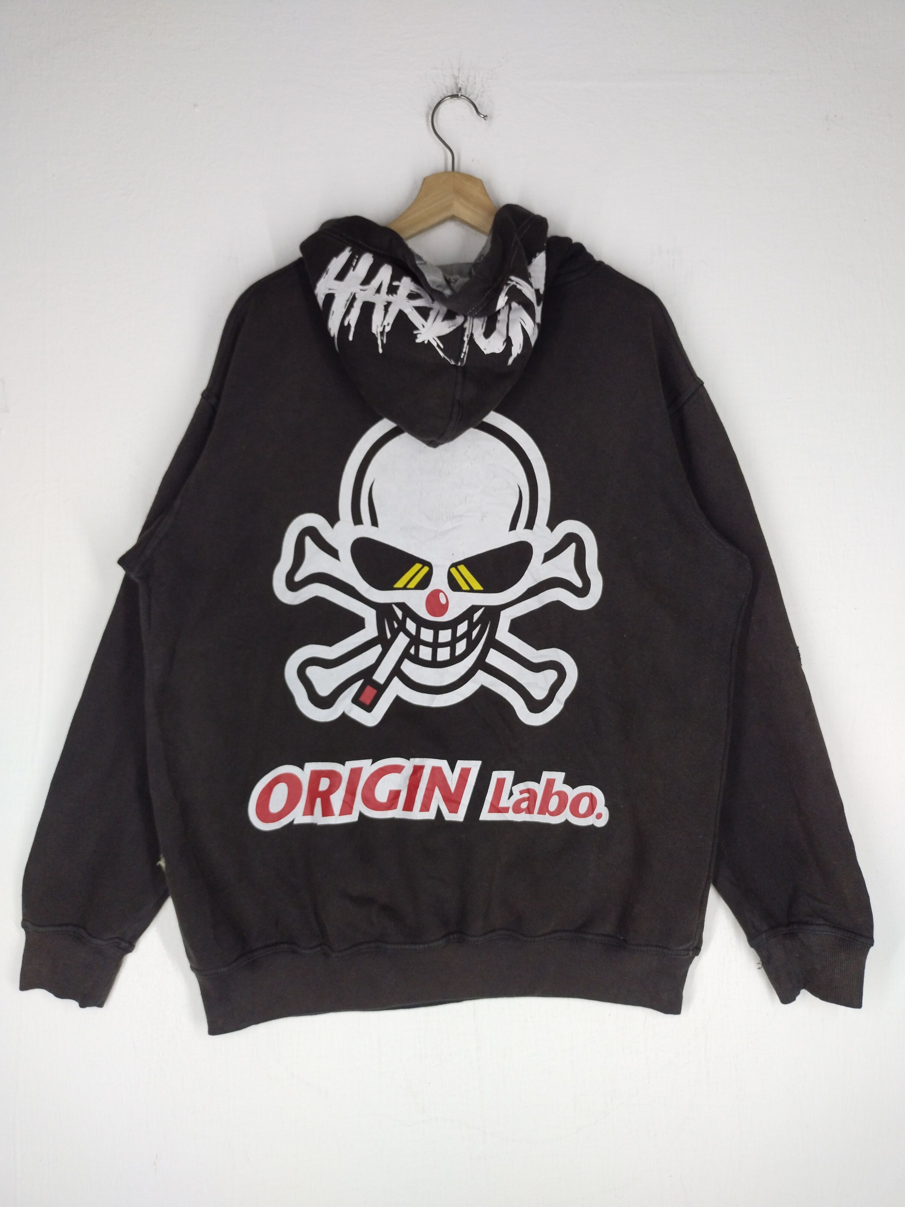 Japanese Brand 🔥 Vtg Origin Labo X Hardtuned Big Print Skull Hoodie Size US L / EU 52-54 / 3 - 1 Thumbnail