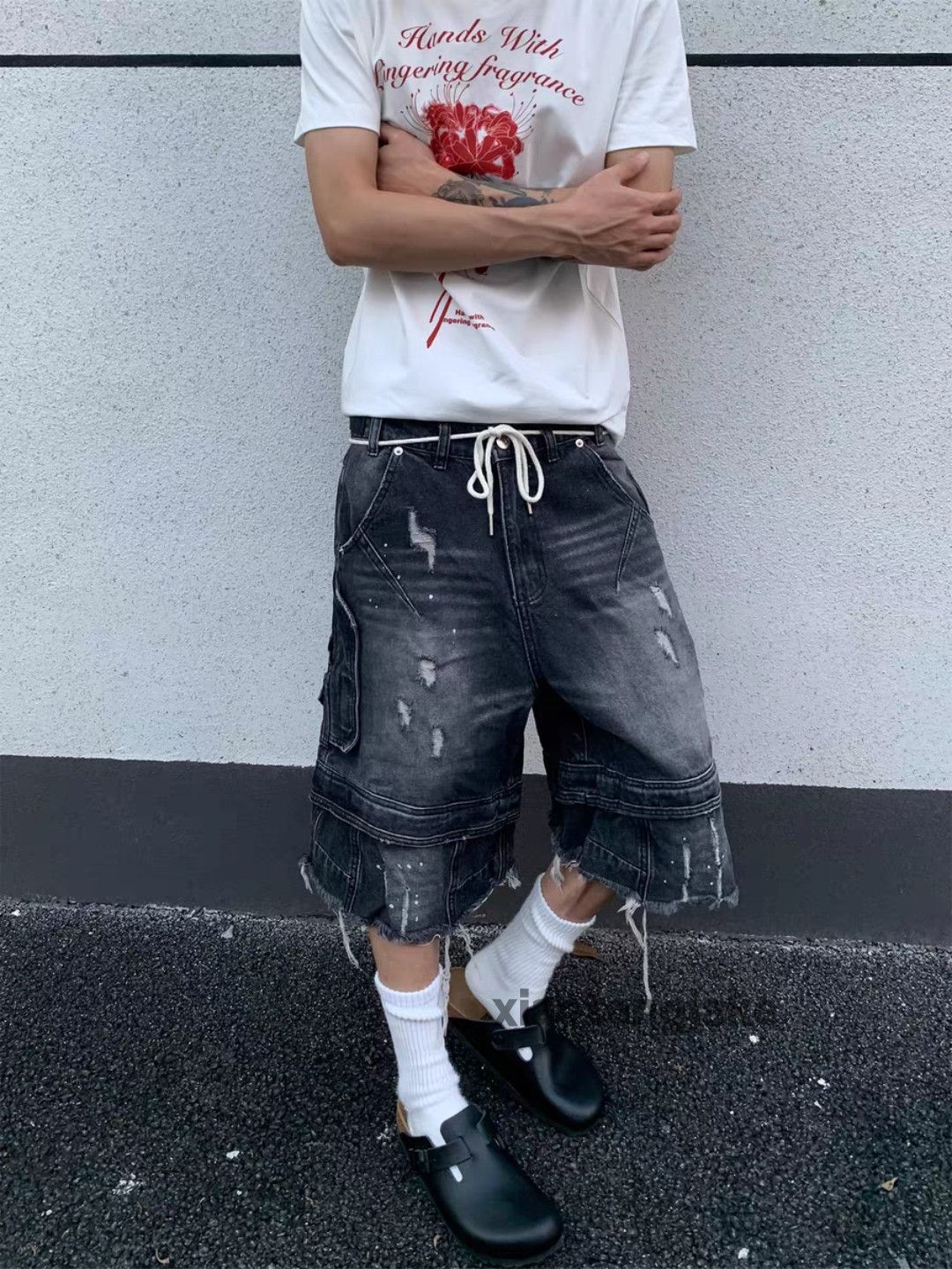 Designer Unisex outdoor sports loose baggy ripped damaged shorts Size US 34 / EU 50 - 7 Thumbnail