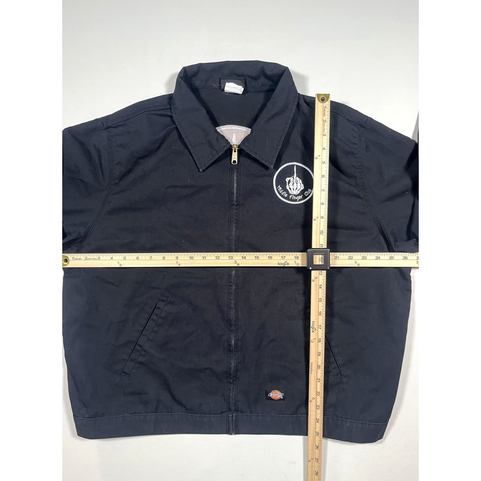 Dickies Dickies Jacket Mens 2XL Black Windbreaker Embroidered Skull Middle Finger Club Logo Pockets Zip Casual Workwear Size US XXL / EU 58 / 5 - 7 Thumbnail