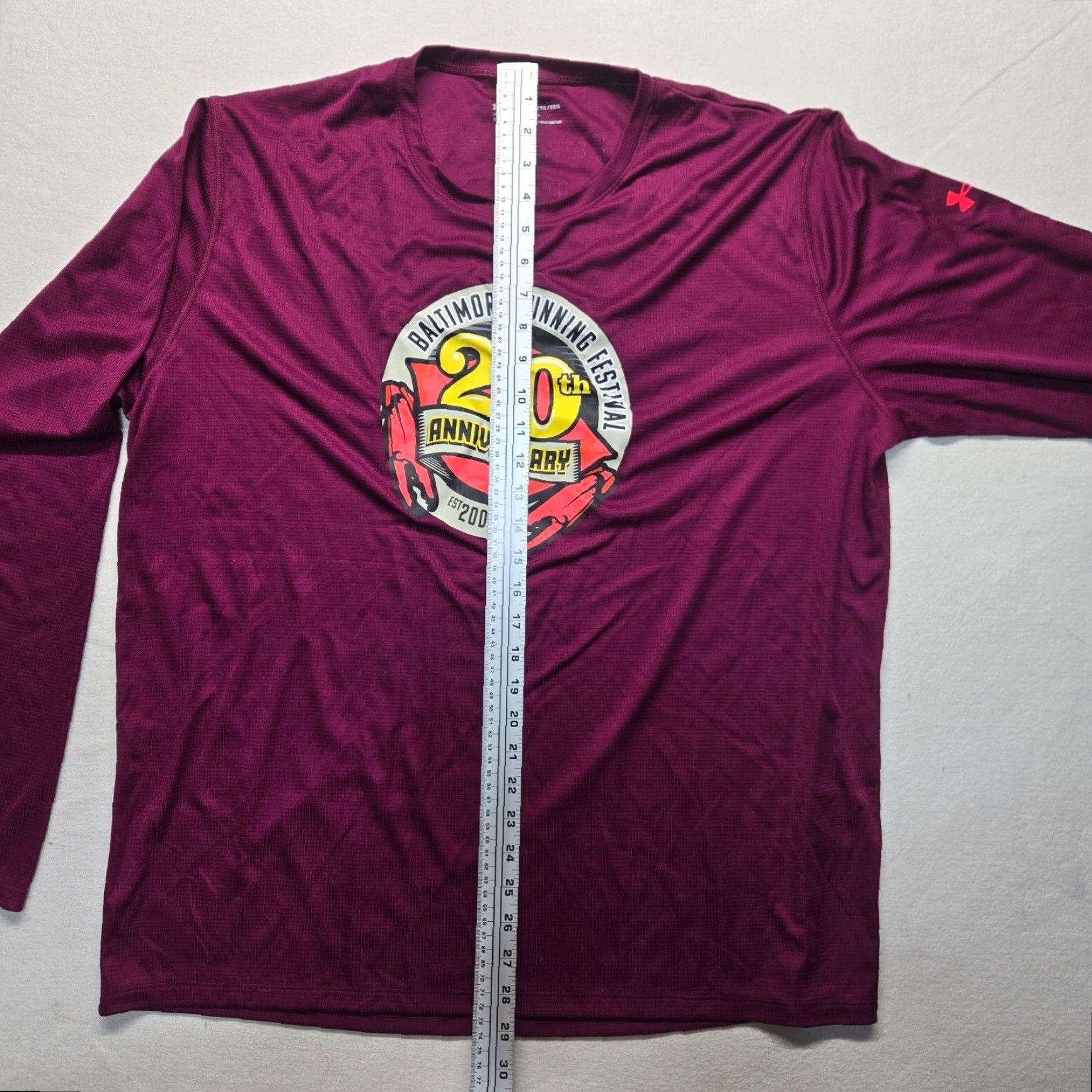 Under Armour Under Armour Shirt Long Sleeve Baltimore 2001 Running Festival Mens 2XL Purple Shirt Mens 2XL Under Armour HeatGear Size US XXL / EU 58 / 5 - 6 Thumbnail