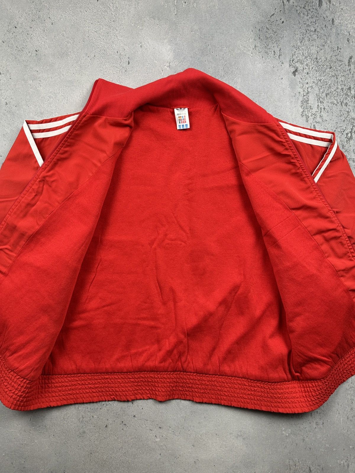 Adidas Vintage Adidas West Germany Rare Track Jacket Red White 80s Size US L / EU 52-54 / 3 - 18 Thumbnail