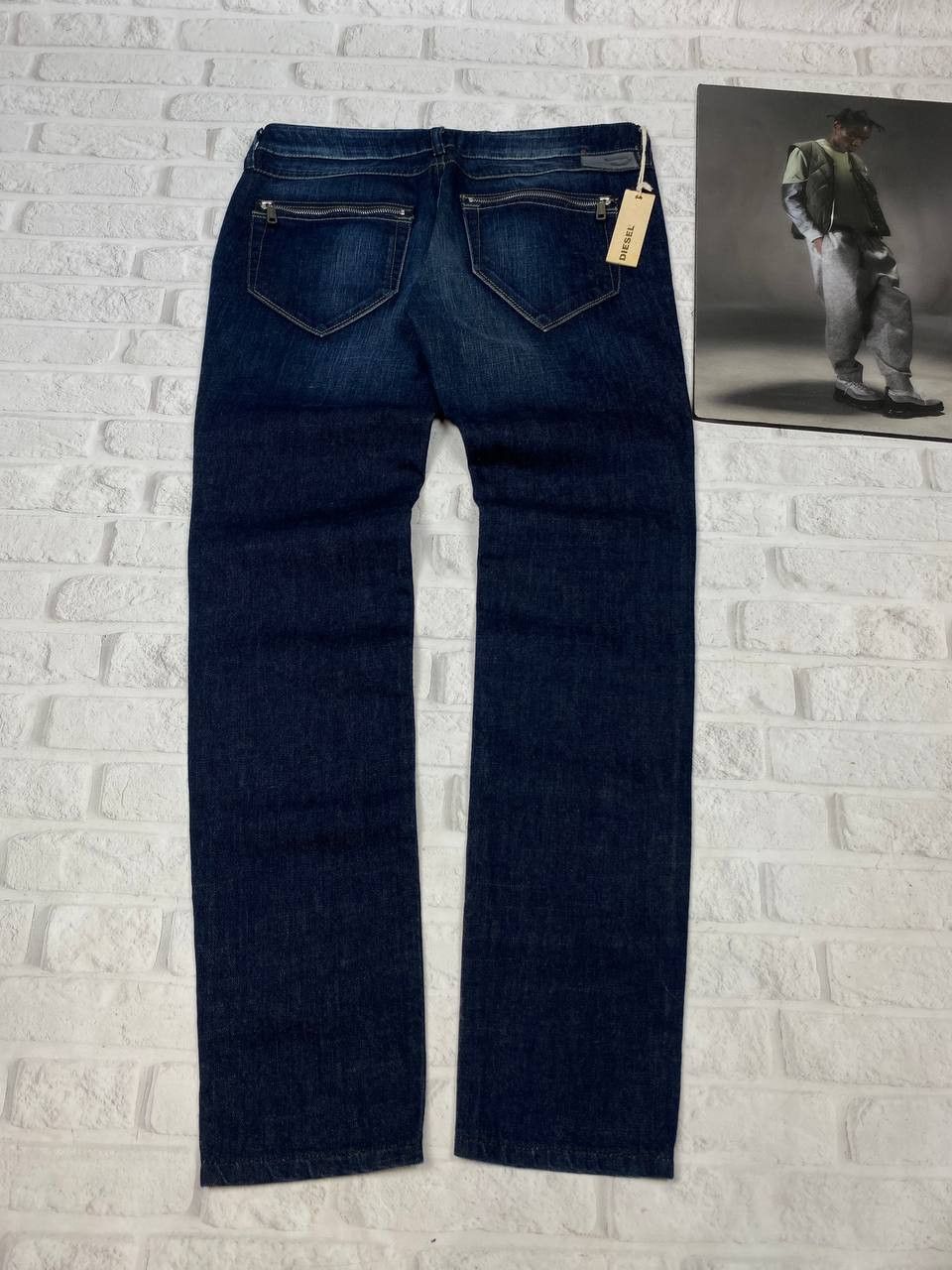 Diesel NEW Diesel Jeans Mens Washed Slim Tapered Zipper Pockets Y2K Size US 31 - 9 Thumbnail