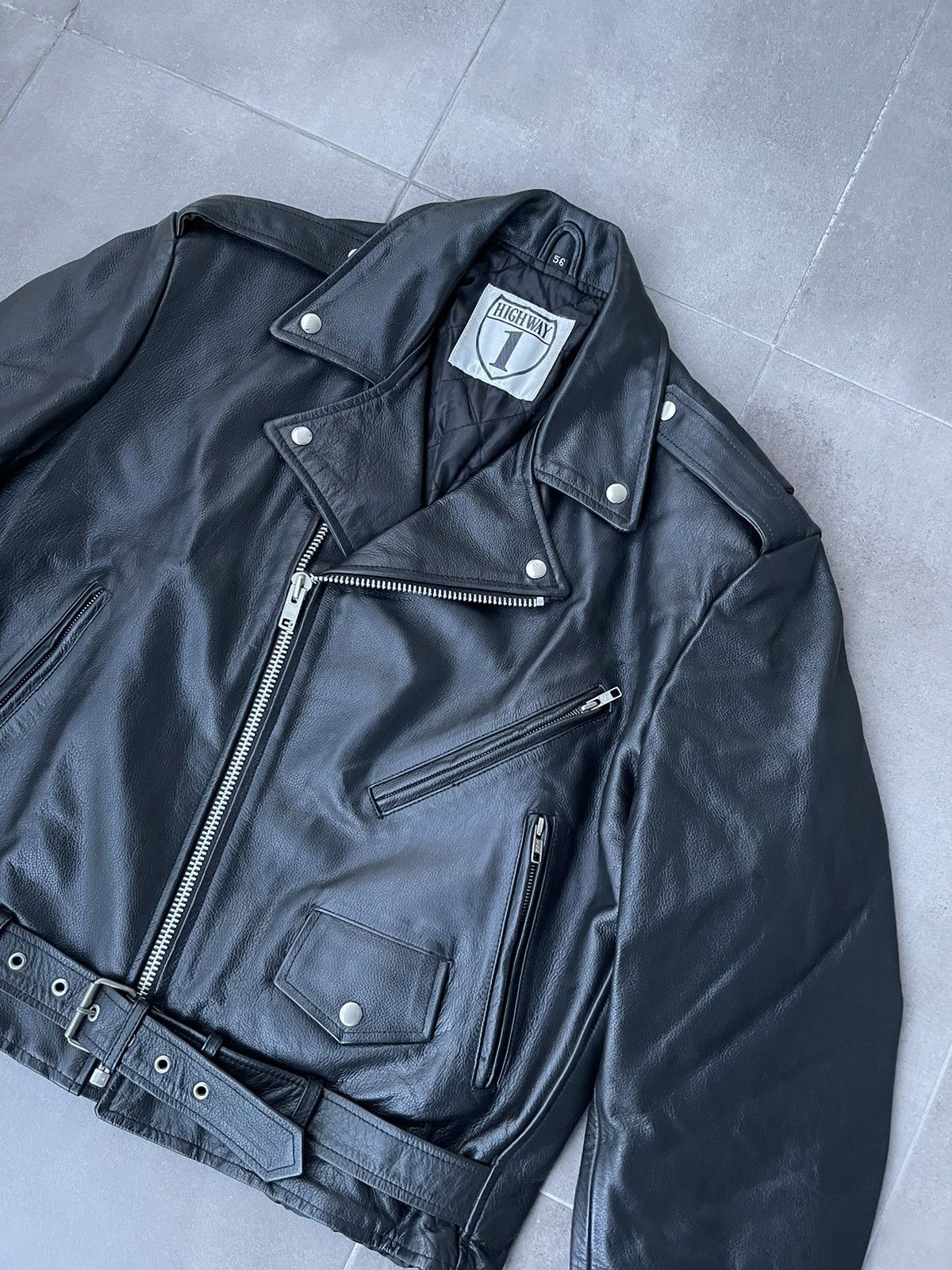 Leather Vintage Highway Black Racing Real Cow Leather Biker Jacket Size US L / EU 52-54 / 3 - 8 Thumbnail