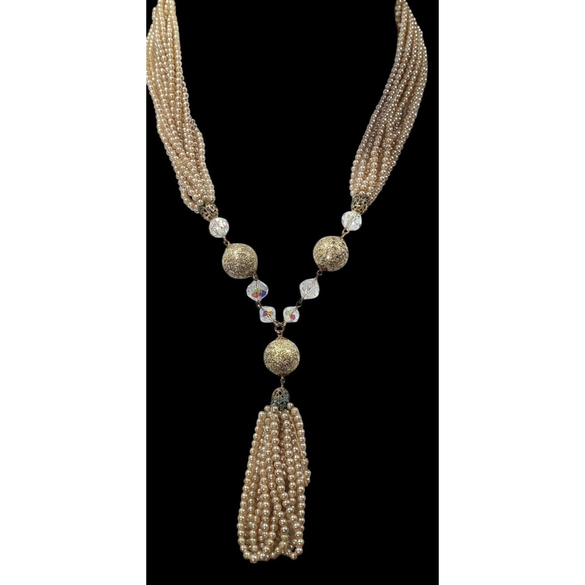 Other Vintage Gold Tone Faux Pearl Beaded Y Necklace Size ONE SIZE - 7 Thumbnail