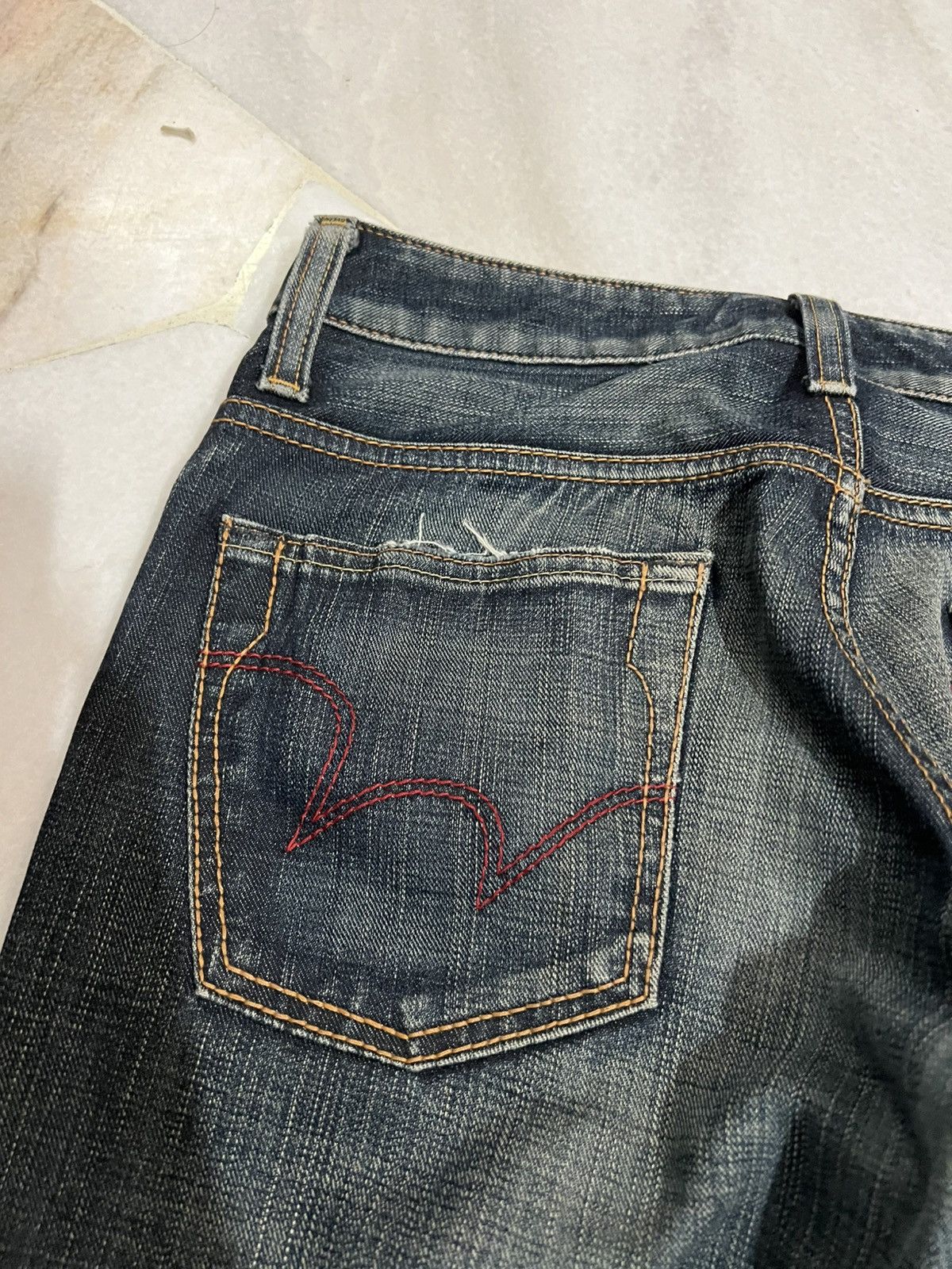 Edwin × Japanese Brand FLARE 90’S EDWIN 503 BLUE TRIP DISTRESS JEANS Size US 31 - 18 Thumbnail