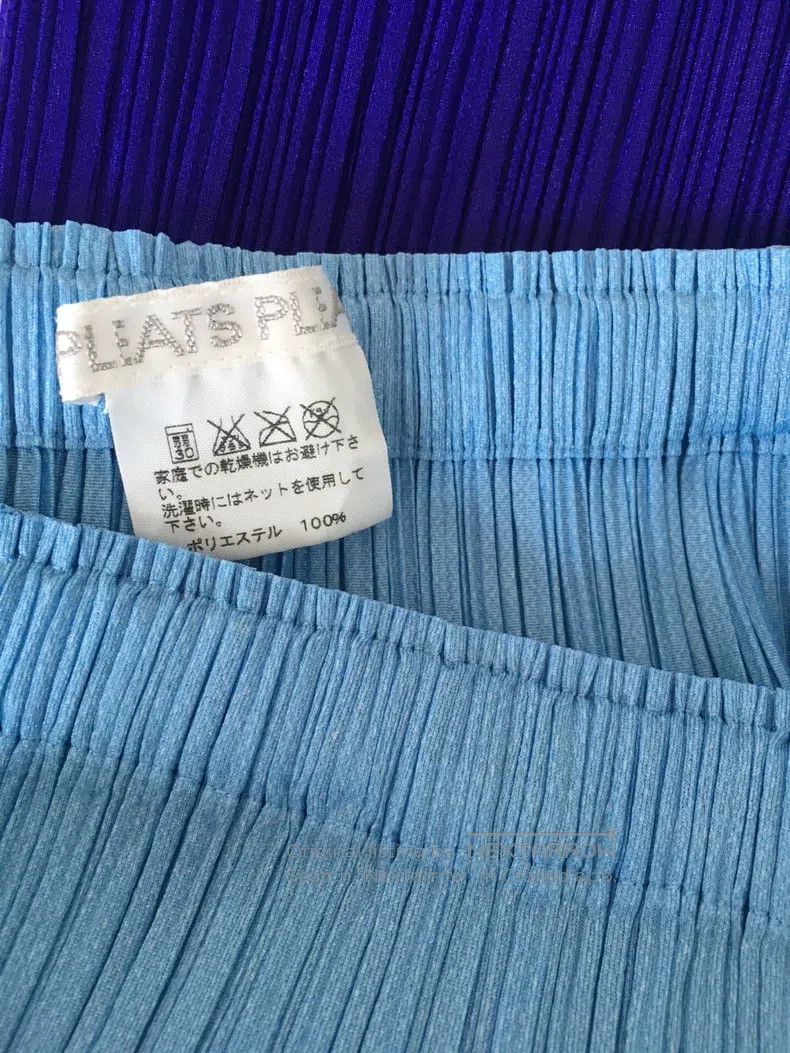 Issey Miyake Issey Miyake size:3 Sawtooth Edge Water Blue Long Dress Size 22" - 5 Thumbnail