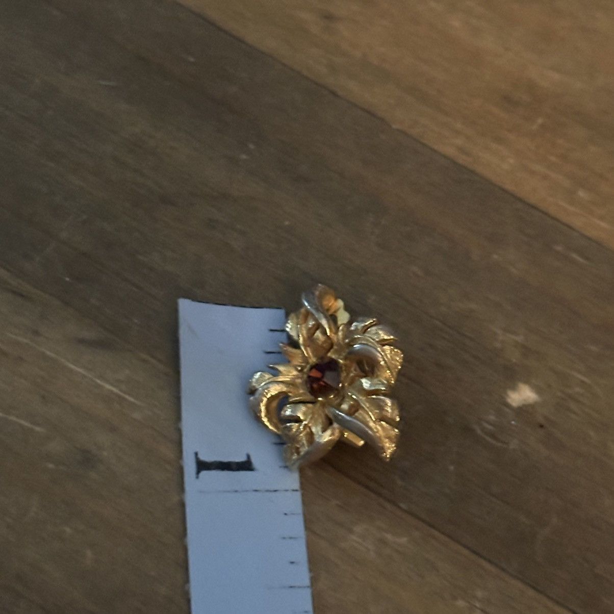 Vintage Vintage gold filigree amber stone clip on flower earrings Size ONE SIZE - 3 Thumbnail