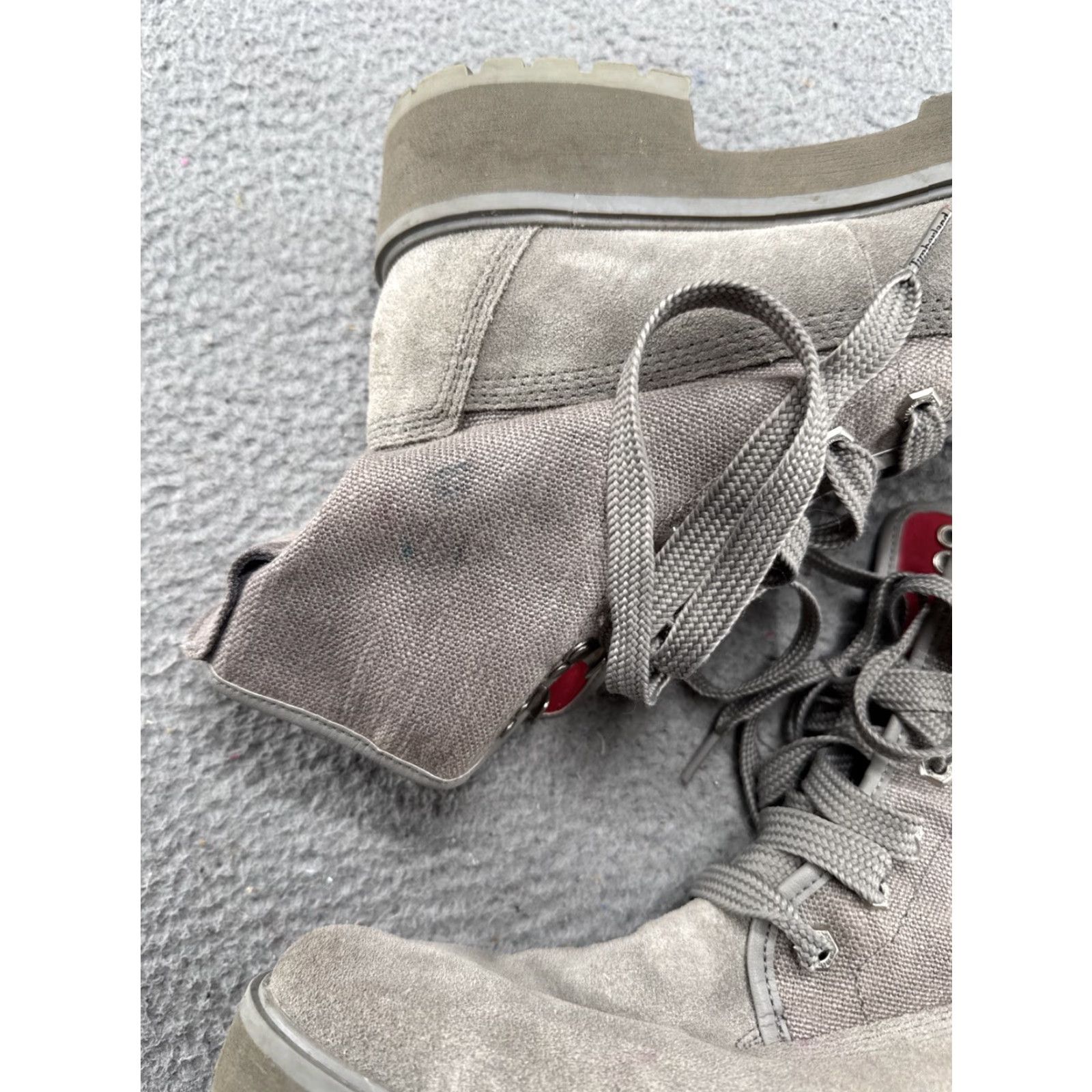 Timberland Timberland Boots Women's Gray Suede Canvas Lace Up Mid-Calf 10 Combat Rubber Sole Lace Up Size 10 Size US 10 / IT 40 - 3 Thumbnail
