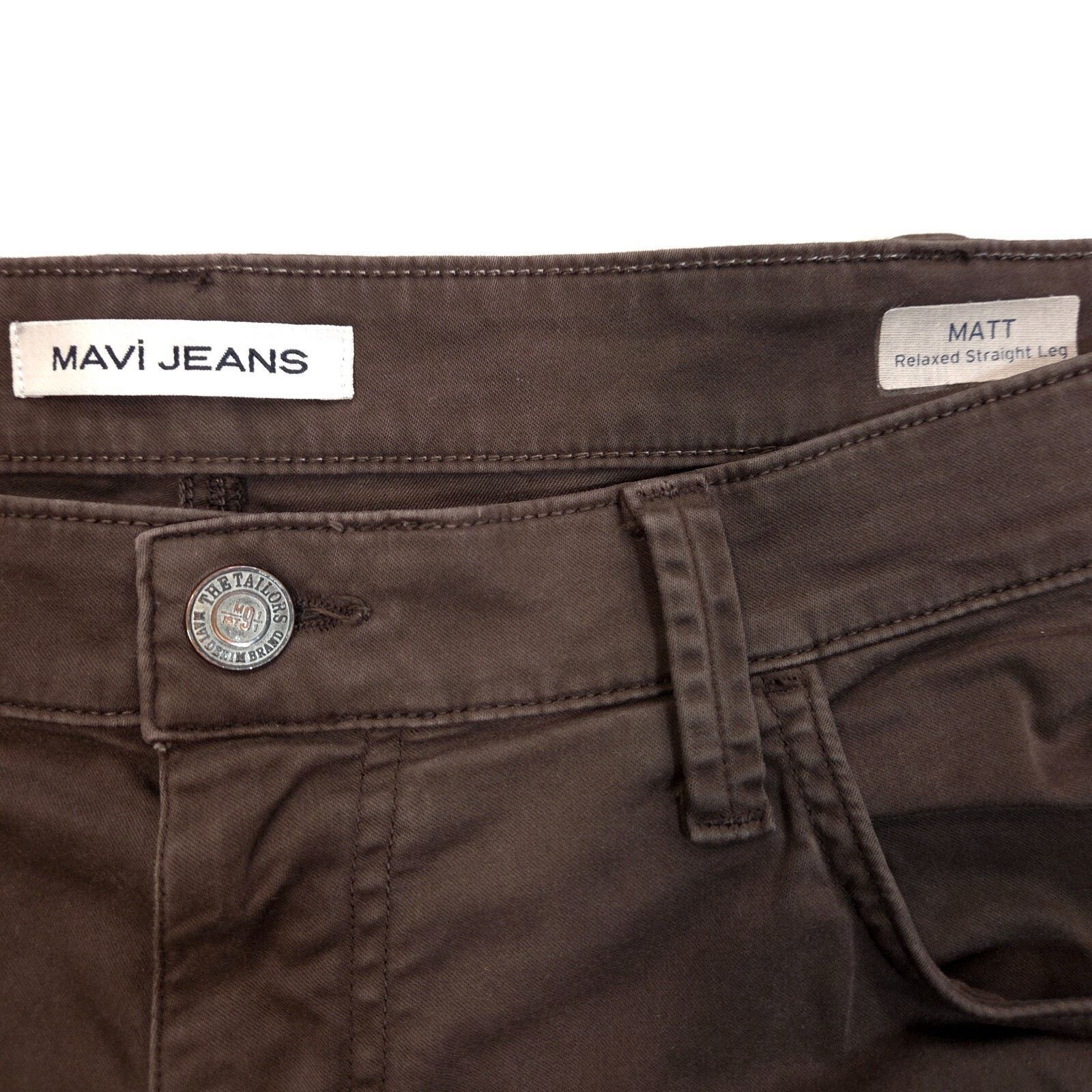 Mavi Mavi Jeans Matt Relaxed Straight Leg Pants Mens 38x32 Brown Size US 38 / EU 54 - 3 Thumbnail