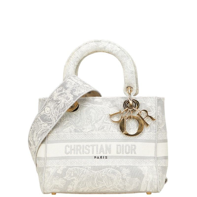 Dior Dior Dior Lady Dior Embroidery Canvas 2way Bag Canvas Shoulder Bag Size ONE SIZE - 1 Thumbnail