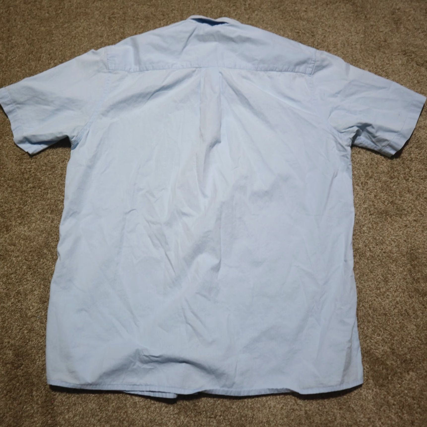 Vintage VINTAGE Saddlebred Men's Shirt Short Sleeve Button-Up Collared Cotton Light Blue Large Size US L / EU 52-54 / 3 - 7 Thumbnail
