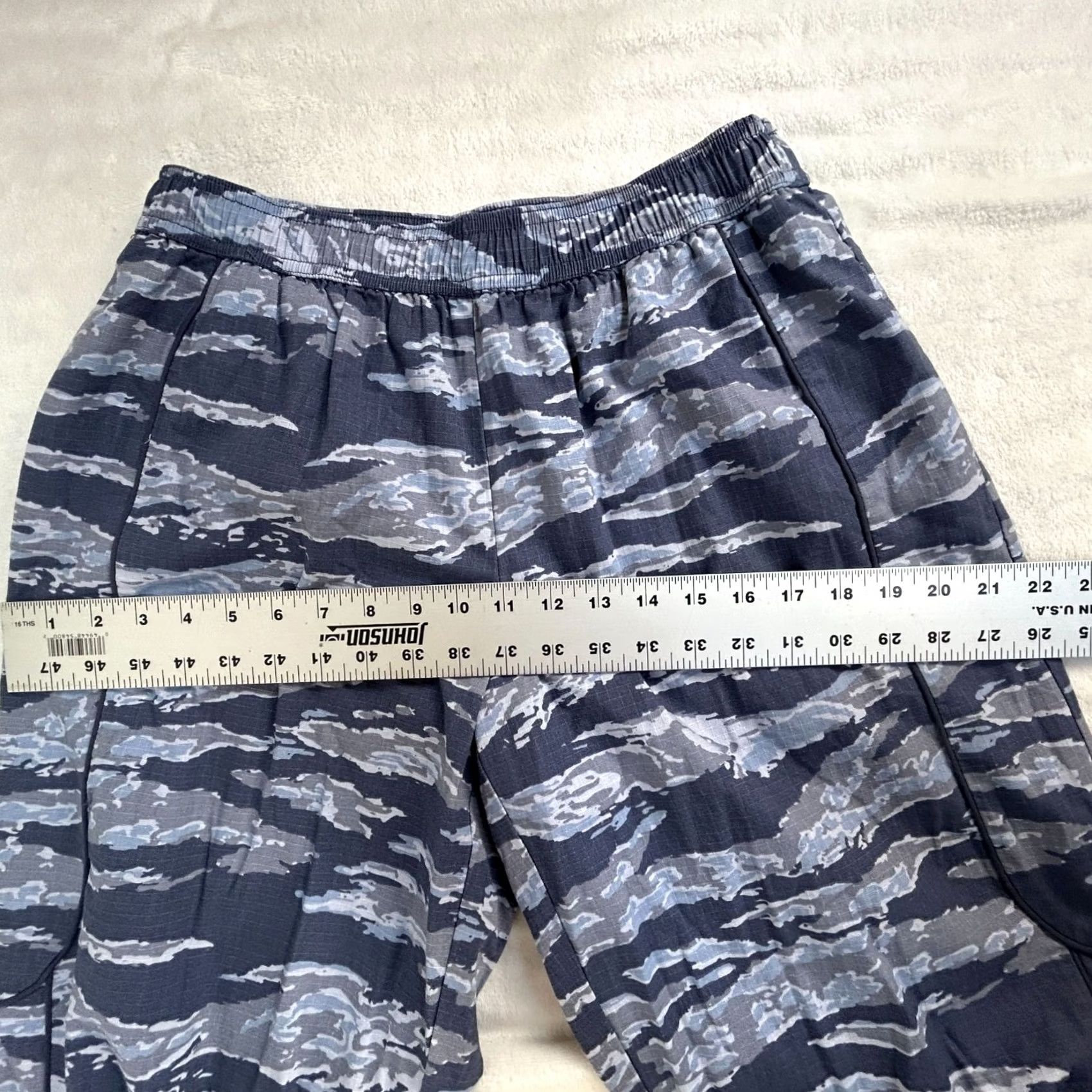 Bdg BDG Mens Small Grey & Blue Cargo Army Combat Pants Tiger Stripe Camo Adjustable Size US 29 - 7 Thumbnail
