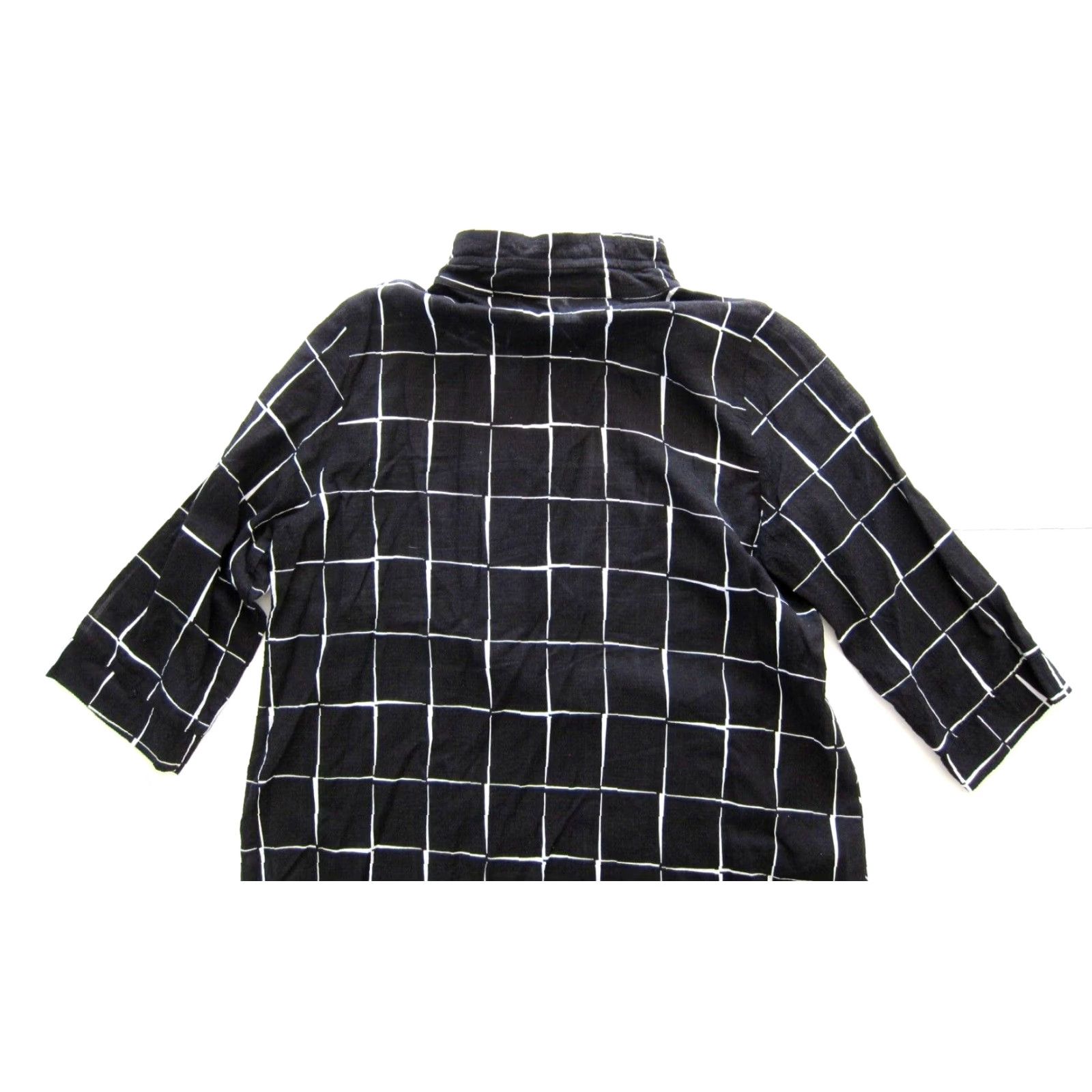 Vintage Terra SJ Apparel Blouse 3/4 Sleeve Mock Neck Pocket Plaid Cotton Small Women Size S / US 4 / IT 40 - 7 Thumbnail