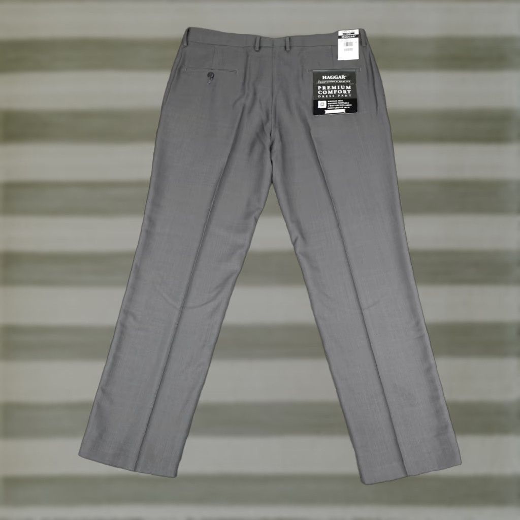Haggar Haggar Slim Dress Pants Mens 38x30 Gray Premium Comfort Wrinkle Free  Stretch Slim Fit Pockets NWT | Grailed