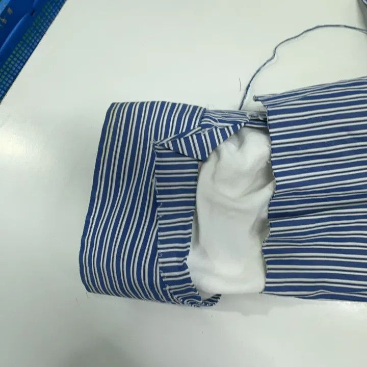 Balenciaga Balenciaga Blue Striped Destruction Shirt 0079-2507 Size S / US 4 / IT 40 - 3 Thumbnail