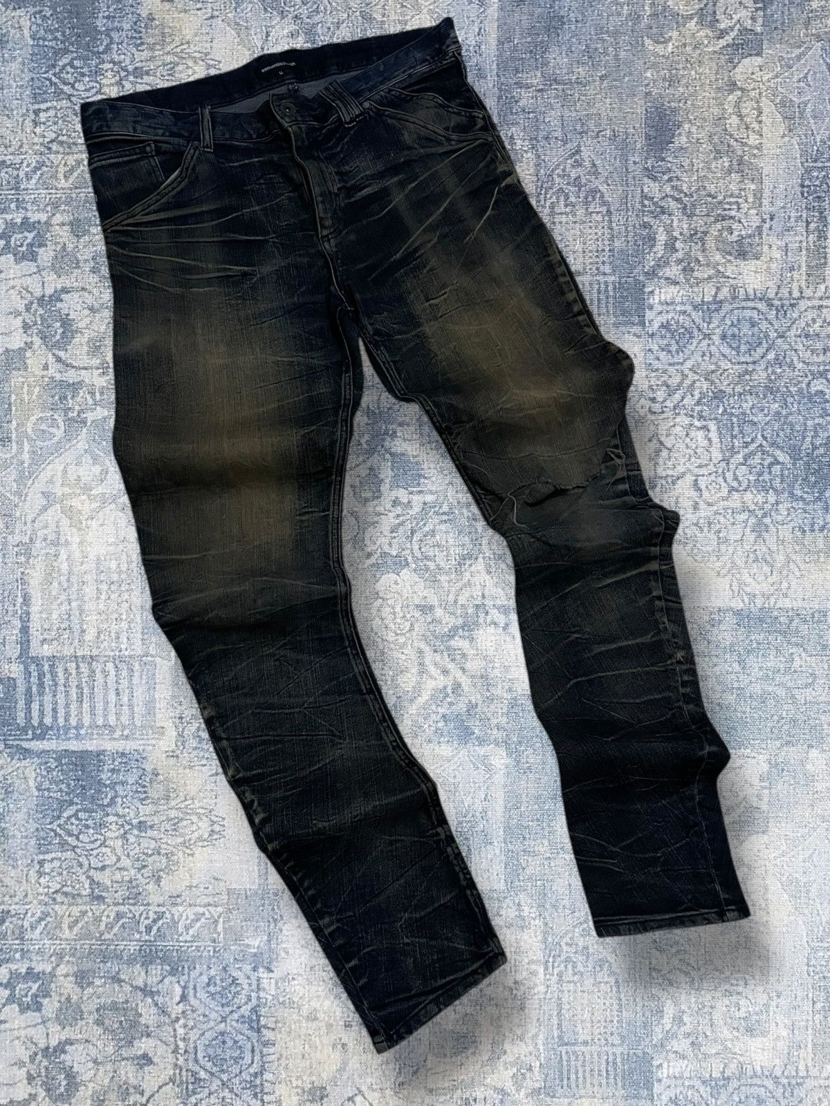Japanese Brand Vintage 1990s Japan Designer Semantic Iconic Mudwash Denim Size US 34 / EU 50 - 2 Thumbnail