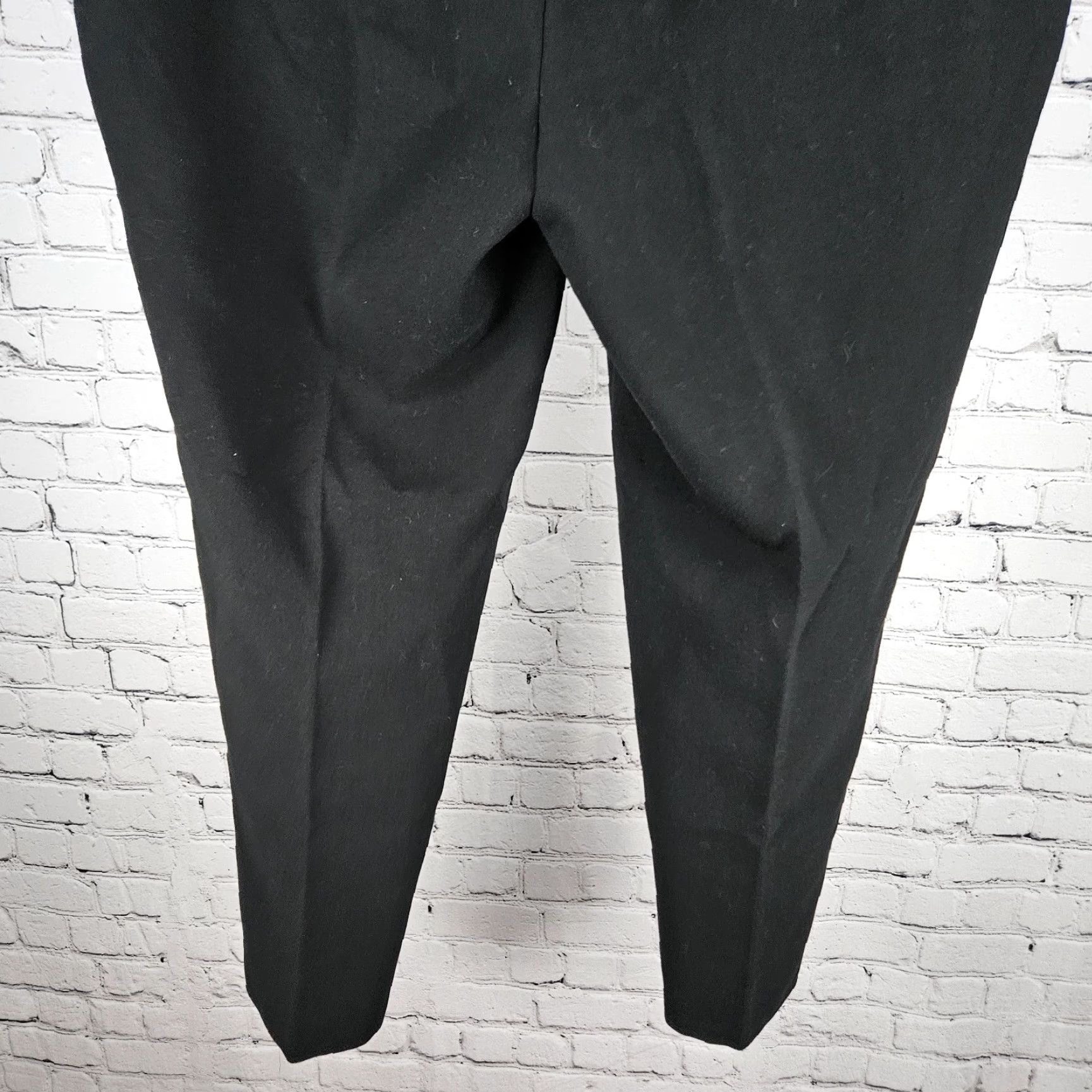 Vintage Chico's Black Mid Rise Satin Trim Tapered Ankle Pants Women's 1.5 10 32in Inseam 27in Modern City Preppy Pockets Stretch Easy Care Size 26" / US 2 / IT 38 - 7 Thumbnail