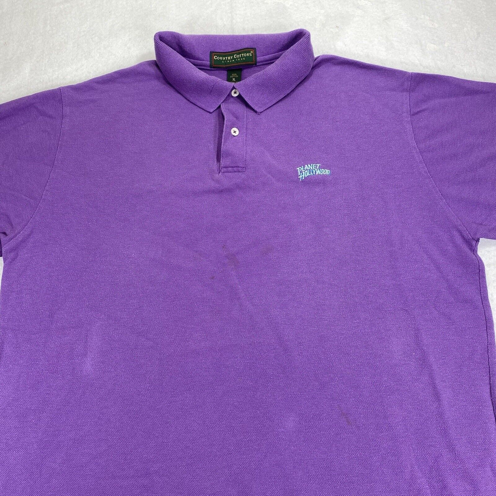 Cotton Club Vintage Planet Hollywood XL Purple Polo Restaurant Shirt USA Size US XL / EU 56 / 4 - 4 Thumbnail