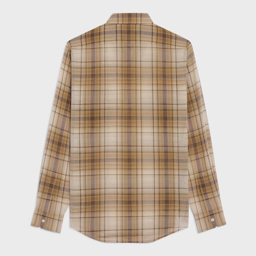 Celine o1d2blof0226 Checked Cotton Shirt in Multicolor Size US M / EU 48-50 / 2 - 2 Thumbnail