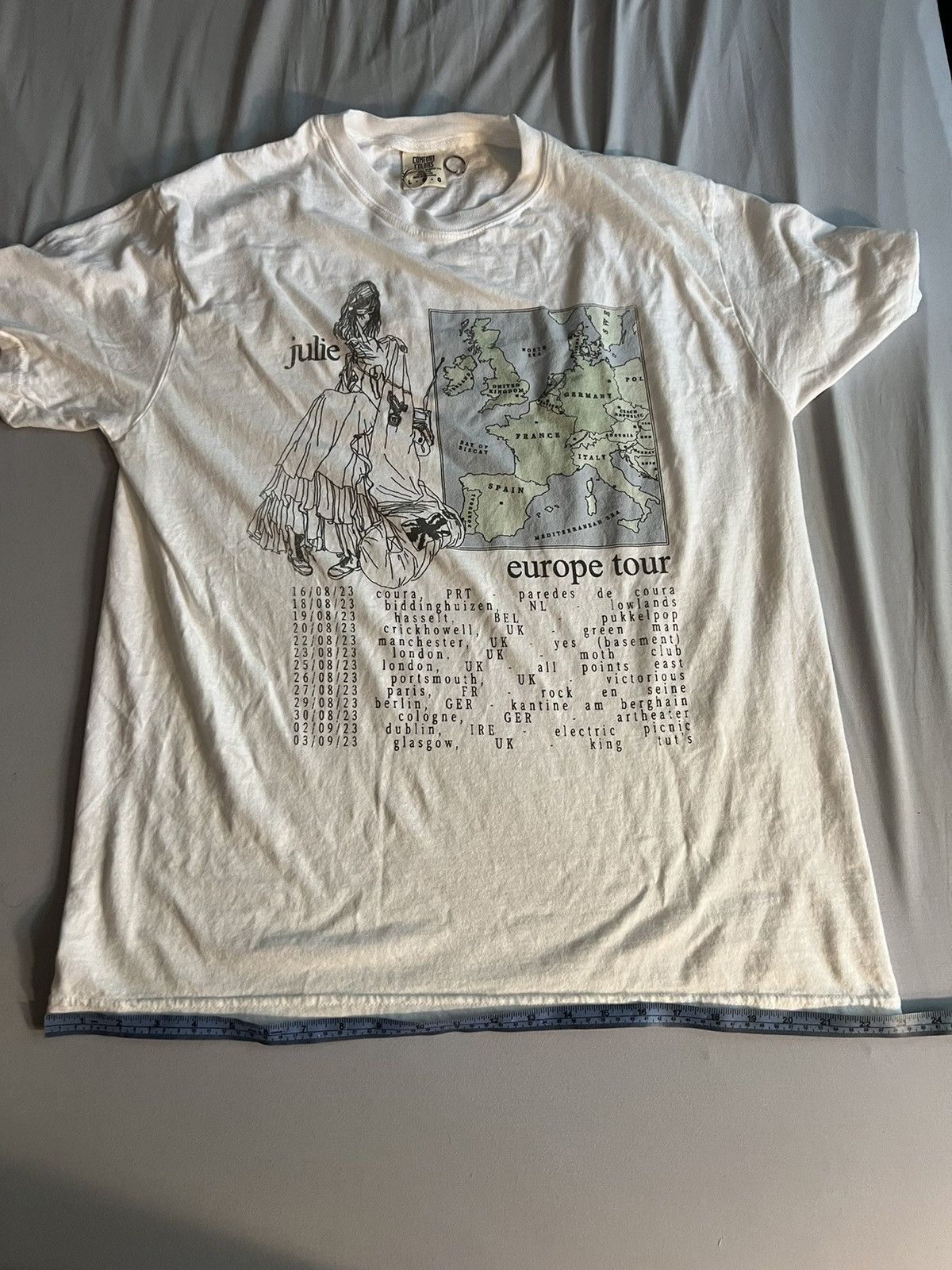 julie band europe tour white t-shirt