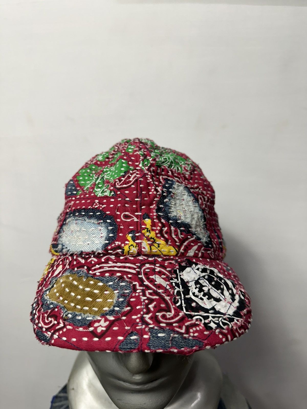 Art Comes First × Handmade Custom Made Distressed Paisley Patchwork Boro hats Size ONE SIZE - 4 Thumbnail