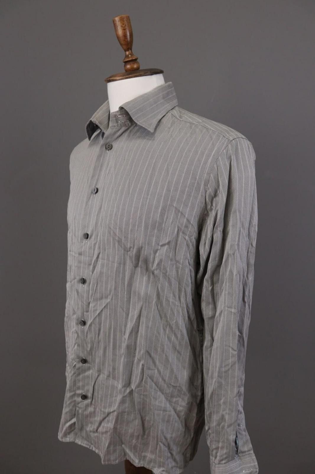 Eton Vintage Eton Gray Striped Long Sleeve Button Down Shirt Size US M / EU 48-50 / 2 - 6 Thumbnail