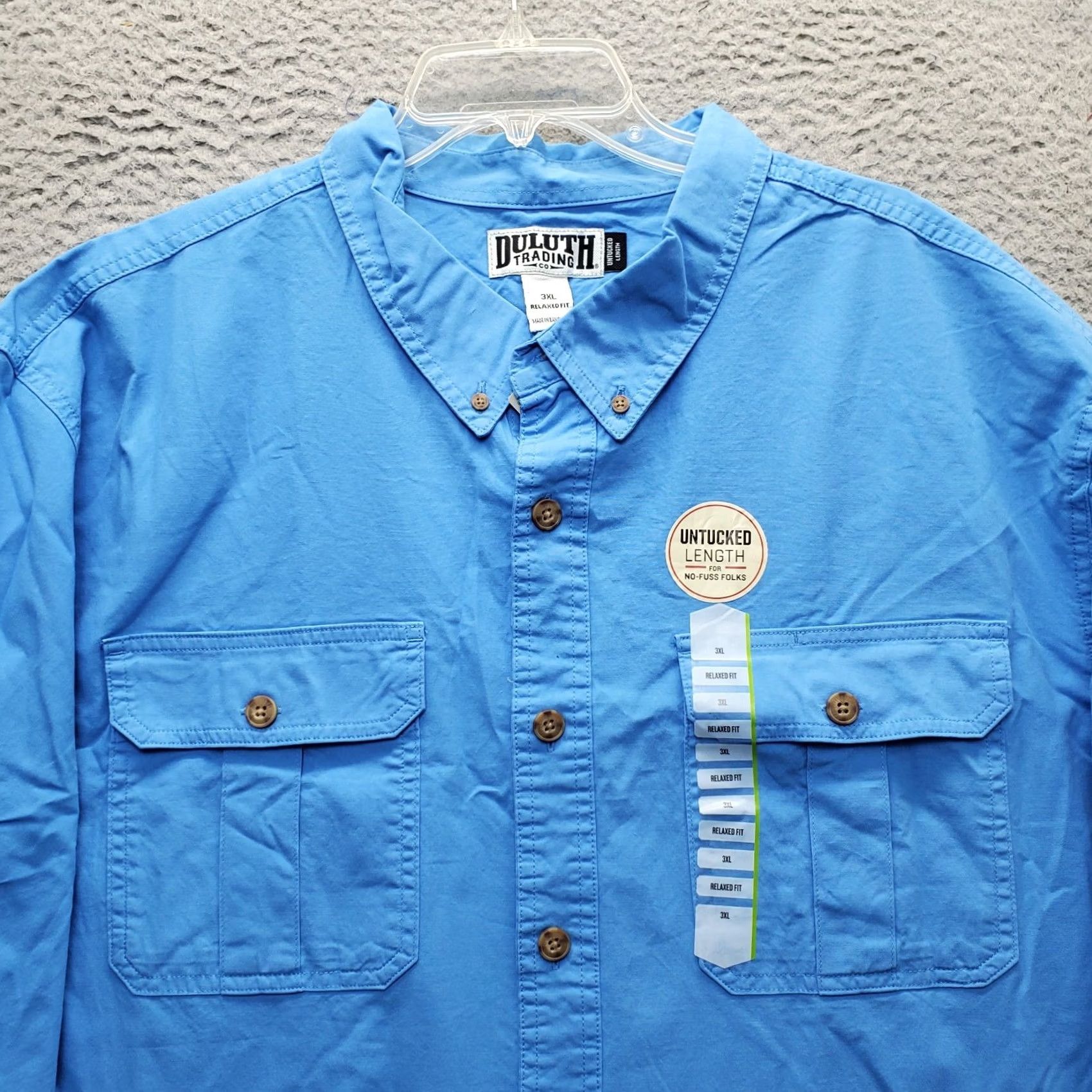 CO Duluth Mens Button-Up Shirt 3XL Blue Relaxed Fit - Outdoor, Casual Lakes Washed, Long Sleeve, Pockets, Breathable, Easy Care, Button-Down, NWT Size US XXL / EU 58 / 5 - 5 Thumbnail