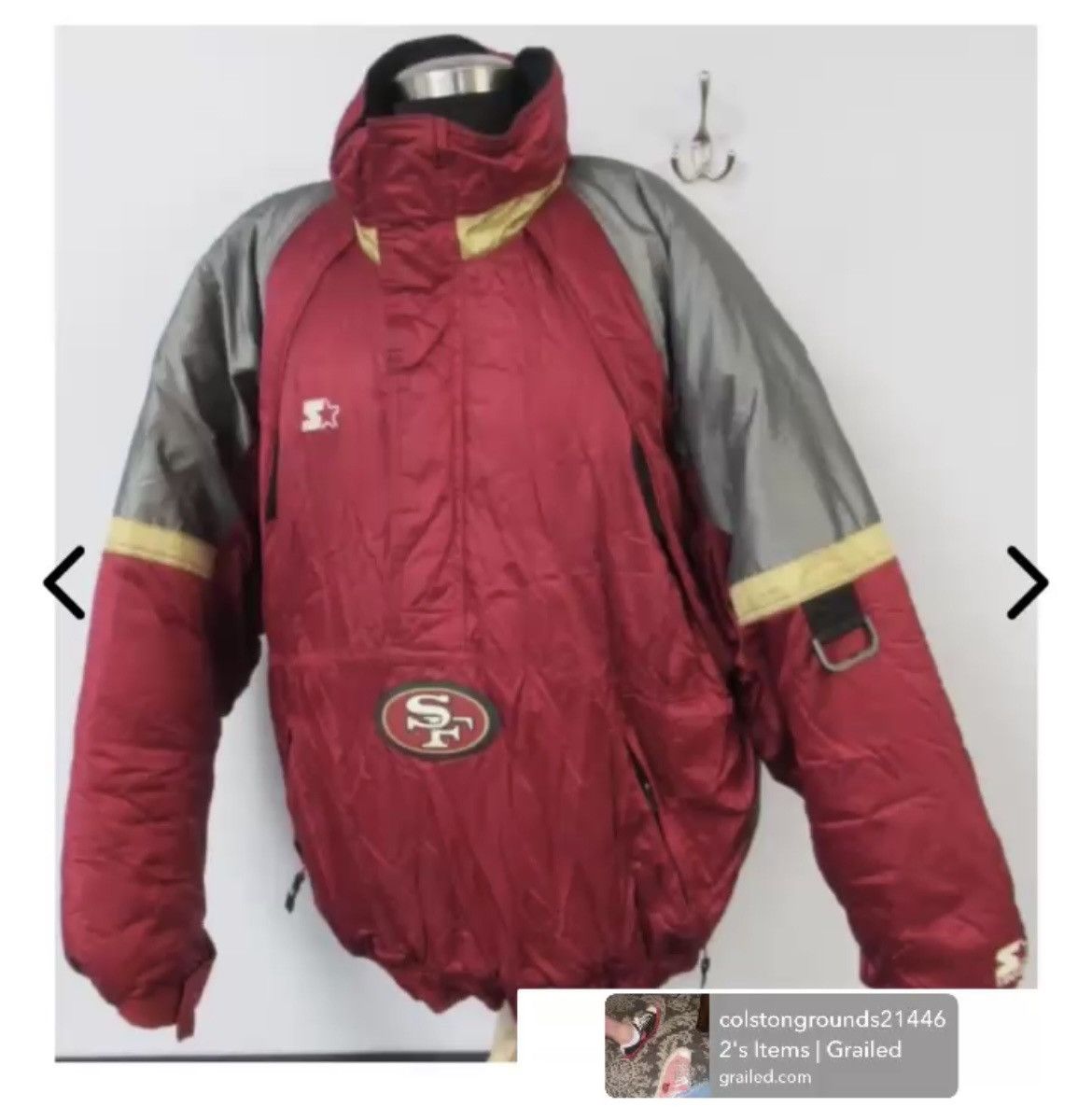 Image of Nfl x Starter San Francisco 49Ers Starter Jacket in Red, Men's (Size XL)