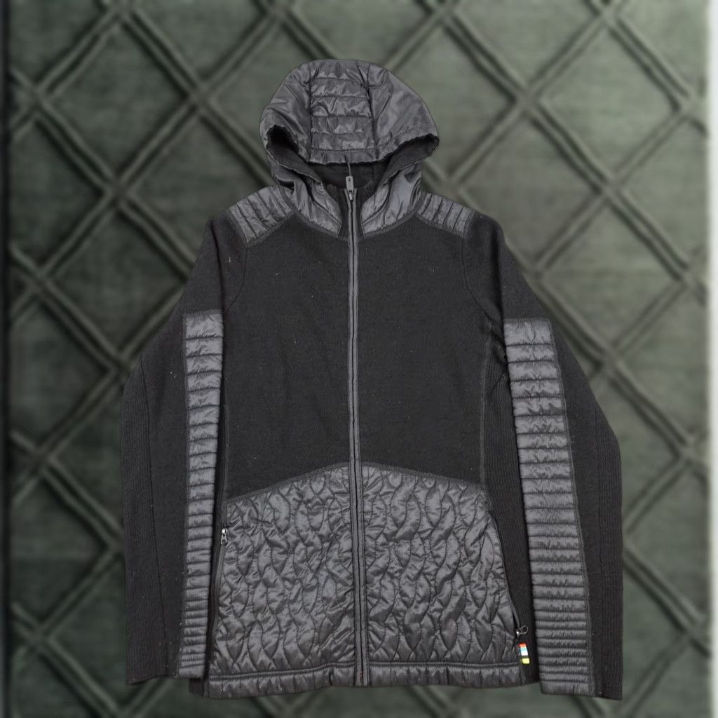 Smartwool Jacket Womens Large Black Hooded Wool Full Zip