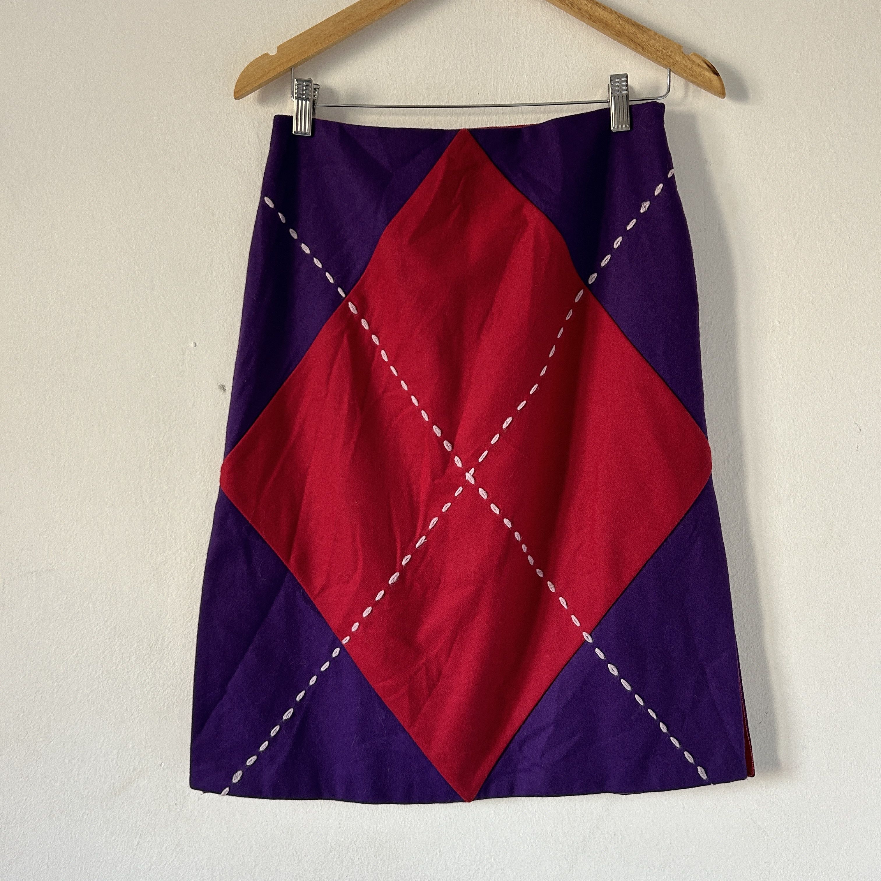 Moschino Moschino vintage 90s argyle wool skirt Size 27" / US 4 / IT 40 - 7 Thumbnail