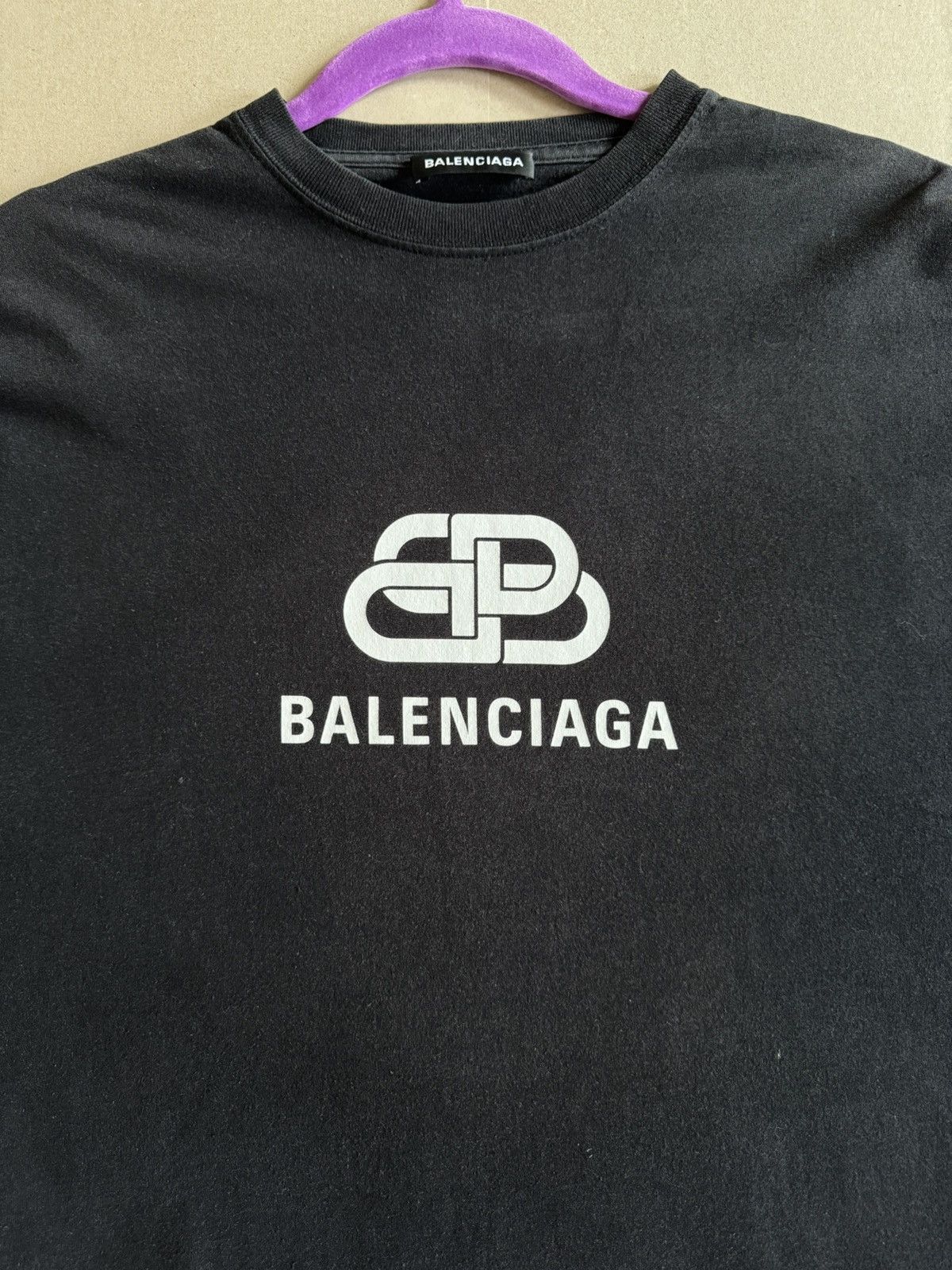 image of Balenciaga Bb Balenciage T - Shirt in Black, Men's (Size Small)