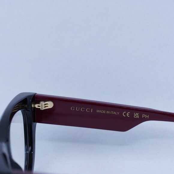 Gucci 🕶️ New Gucci GG1665S 001 Sunglasses - Shiny Black Red Frame Size ONE SIZE - 5 Thumbnail