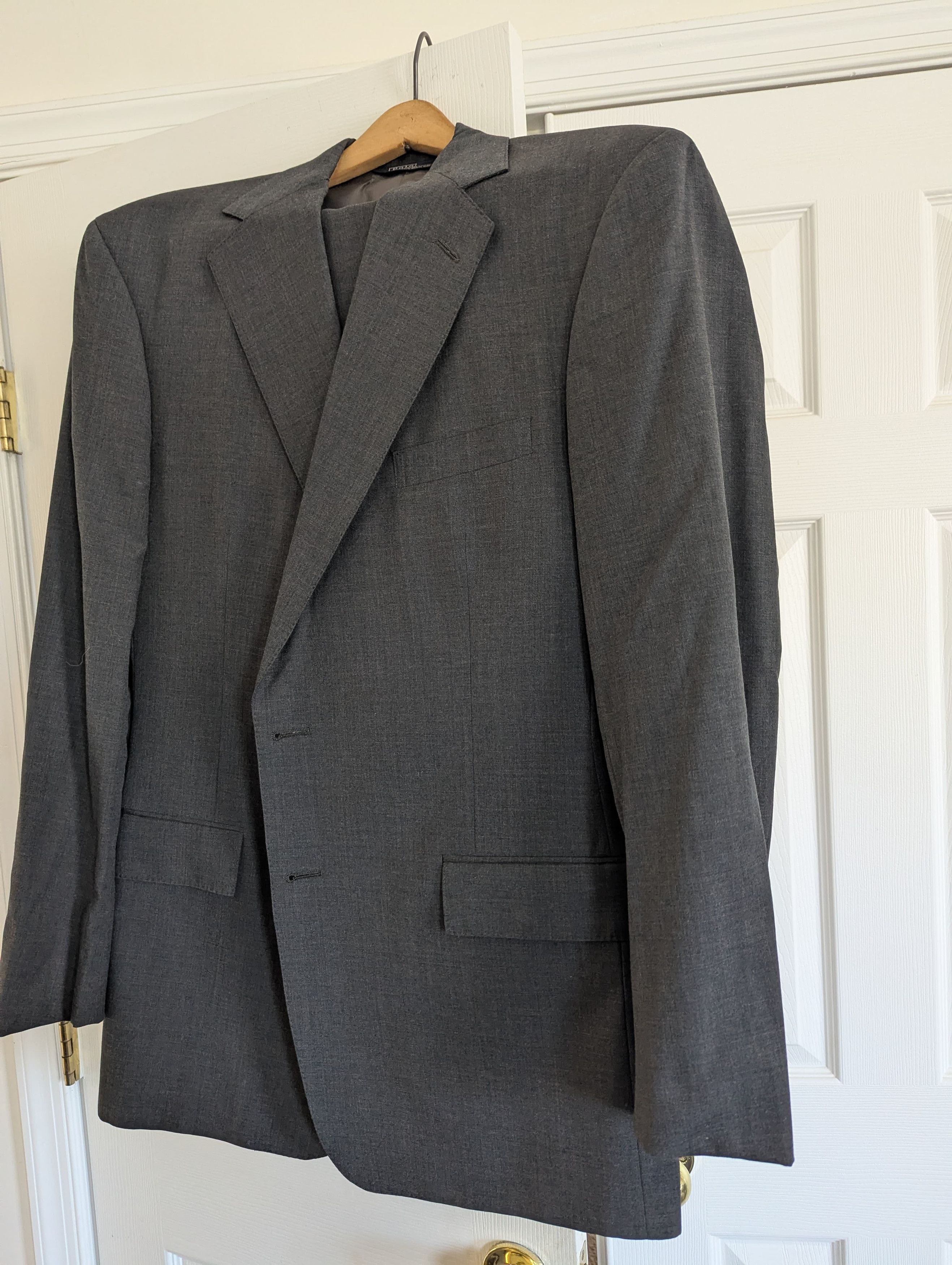Polo Ralph Lauren Vintage Wool Gray Suit Size 44L - 1 Thumbnail
