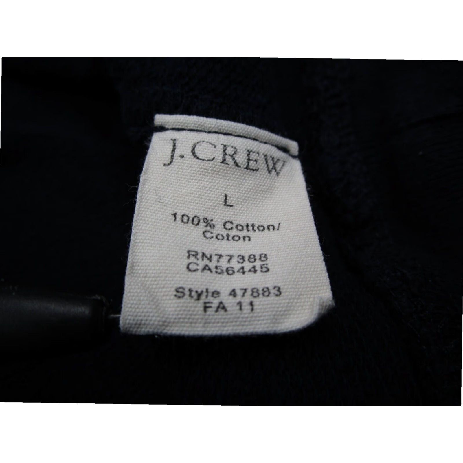 J.Crew J.CREW Men's Blue Pullover Sweater Large Cotton Fleece 1/4 Snap Kangaroo Pocket Preppy Style Size US L / EU 52-54 / 3 - 4 Thumbnail