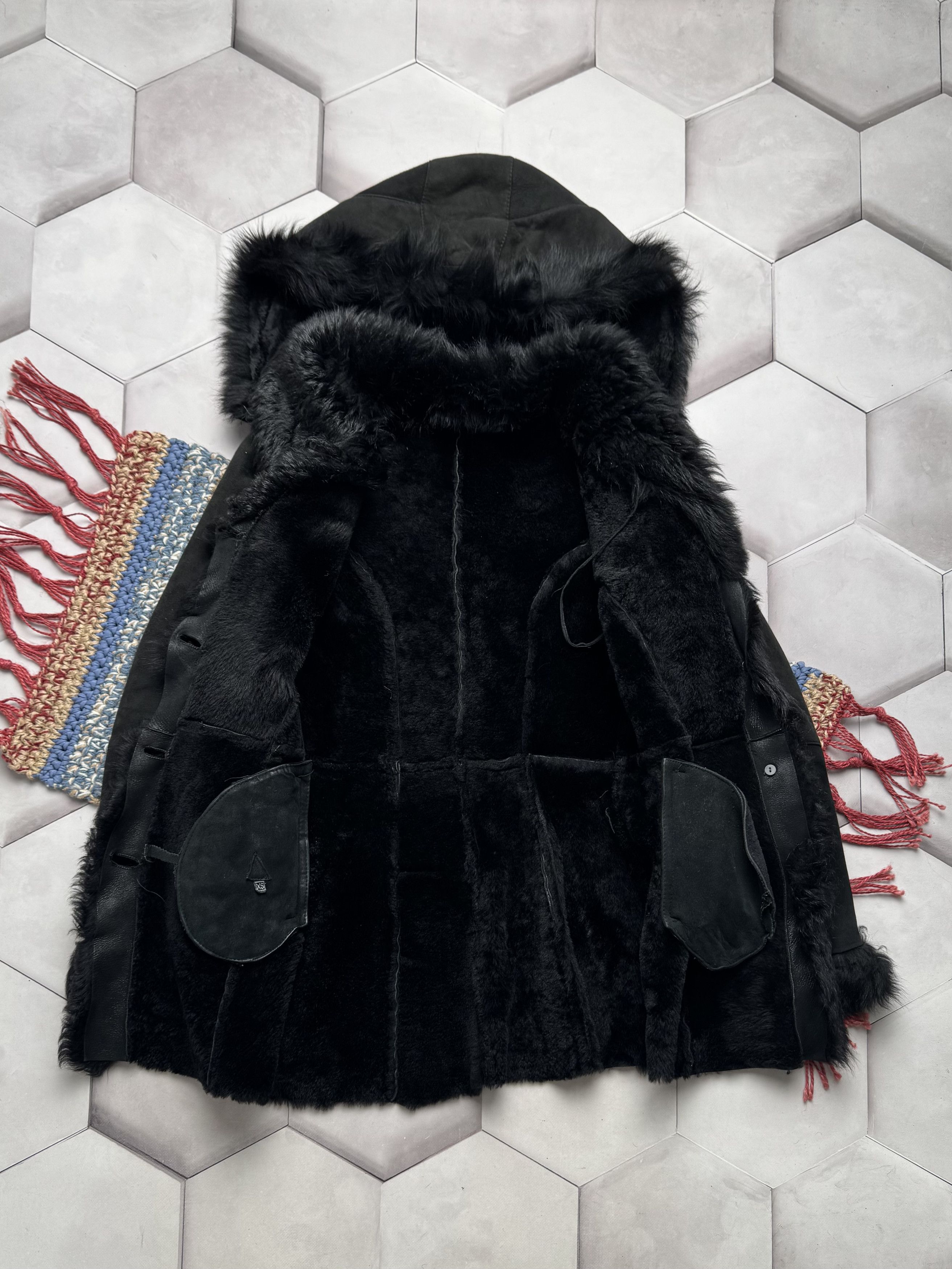 Japanese Brand Vintage Real Sheepskin Hooded Coat (E4) Size XS / US 0-2 / IT 36-38 - 5 Thumbnail