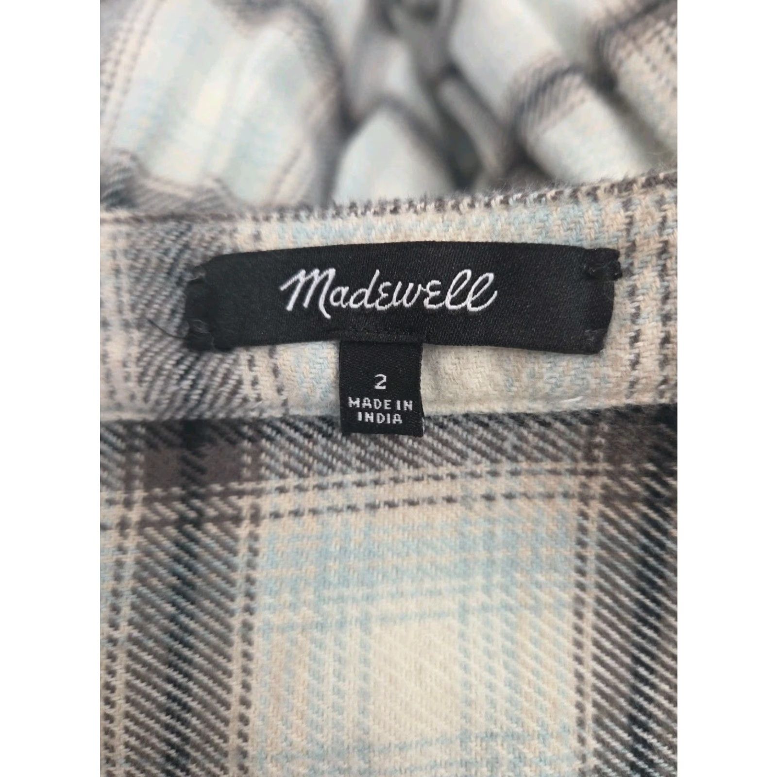 Madewell Madewell Flannel Button-Front Midi Dress Women XS 2 Cream Shirt Dress Size XS / US 0-2 / IT 36-38 - 5 Thumbnail
