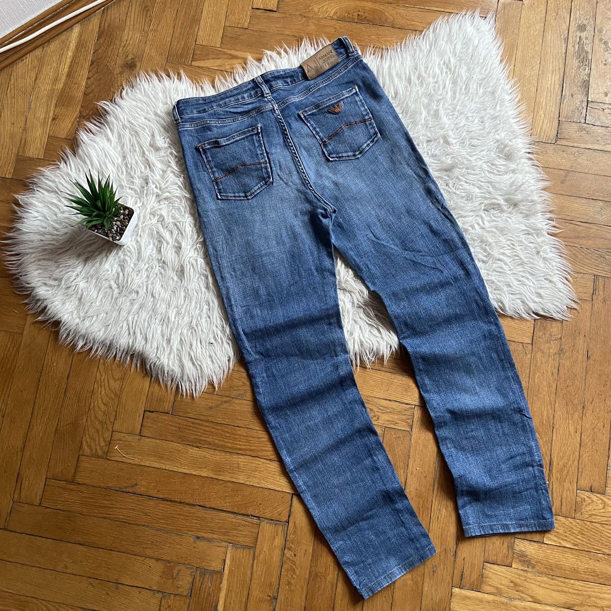 Armani × Giorgio Armani × Vintage 📌 Vintage Armani Jeans 00s Denim Metal Logo Y2k Size US 32 / EU 48 - 2 Thumbnail