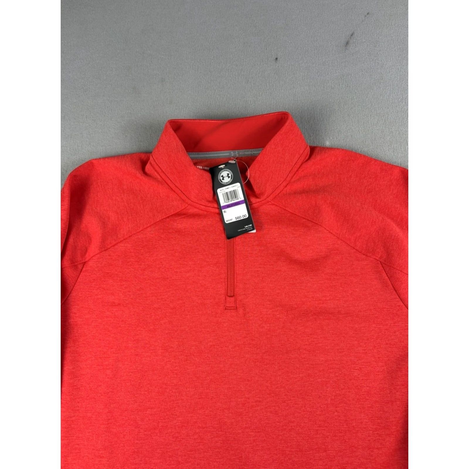 Under Armour Under Armour Pullover Mock Neck Zip Red 2XL Men’s Golf Long Sleeve Casual Performance Size US XXL / EU 58 / 5 - 2 Thumbnail