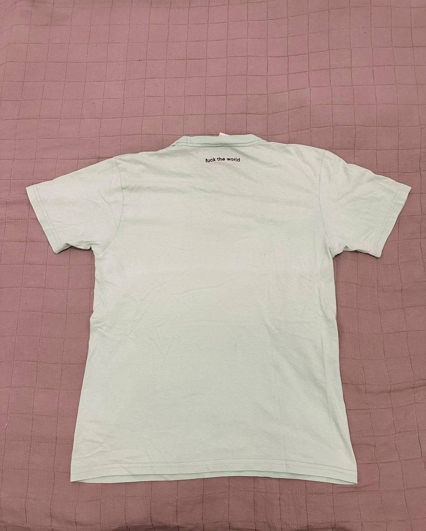 Supreme Supreme Fuck The World Mint Green Tee Spellout Logo M | Grailed