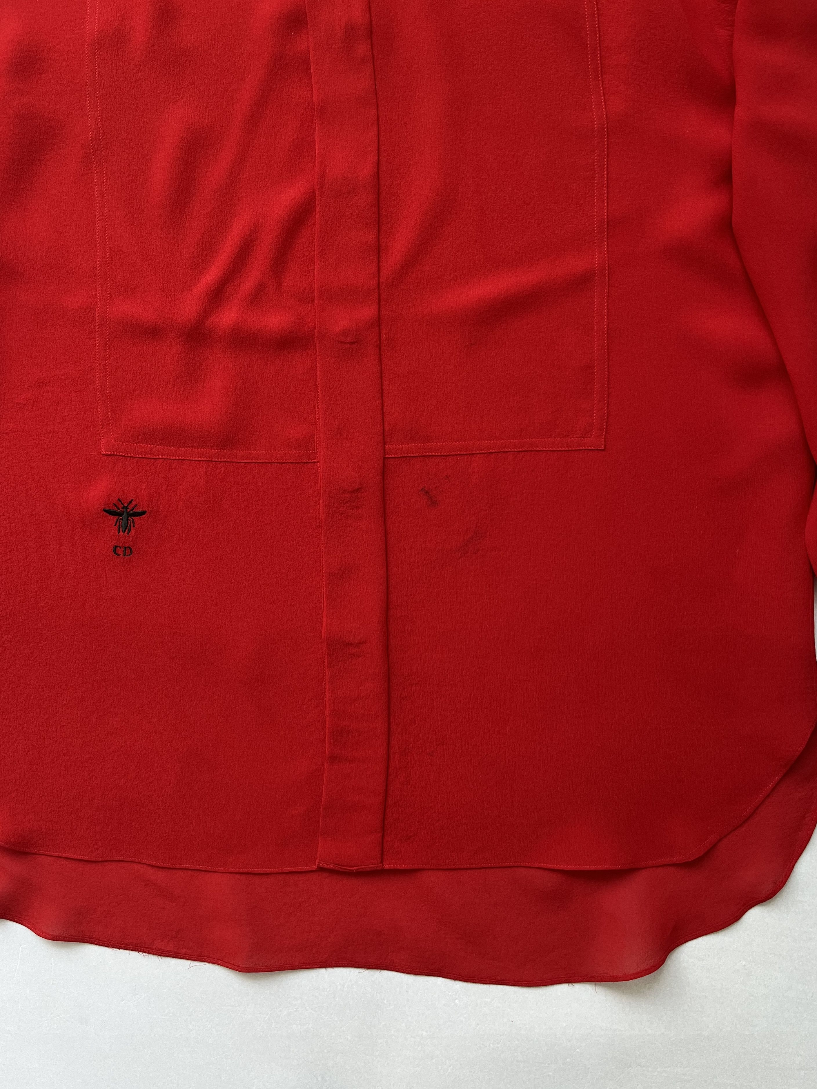 Dior ⚡️QUICK SALE⚡️Dior Red Sheer Button Up Shirt Blouse Size XL / US 12-14 / IT 48-50 - 5 Thumbnail