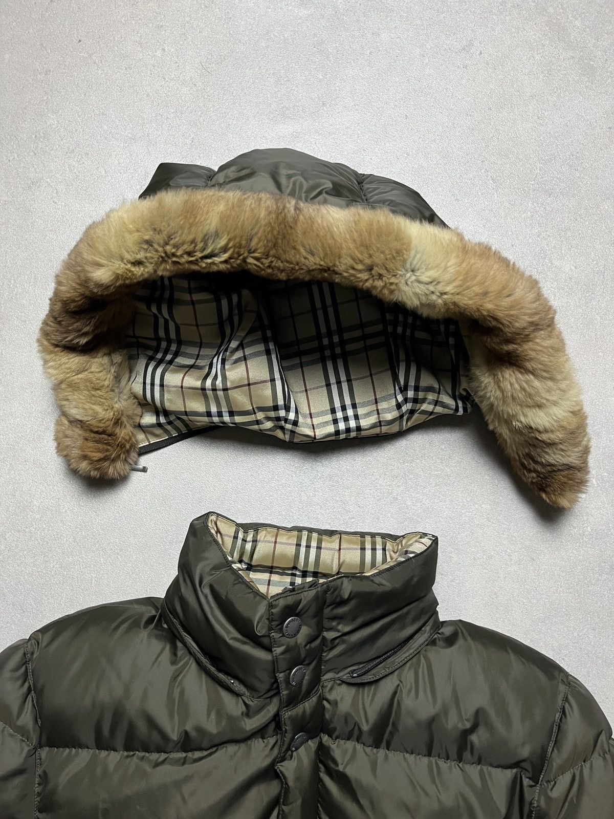 Burberry Vintage Burberry Black Label Japan Fur Puffer Green Jacket Size US M / EU 48-50 / 2 - 7 Thumbnail