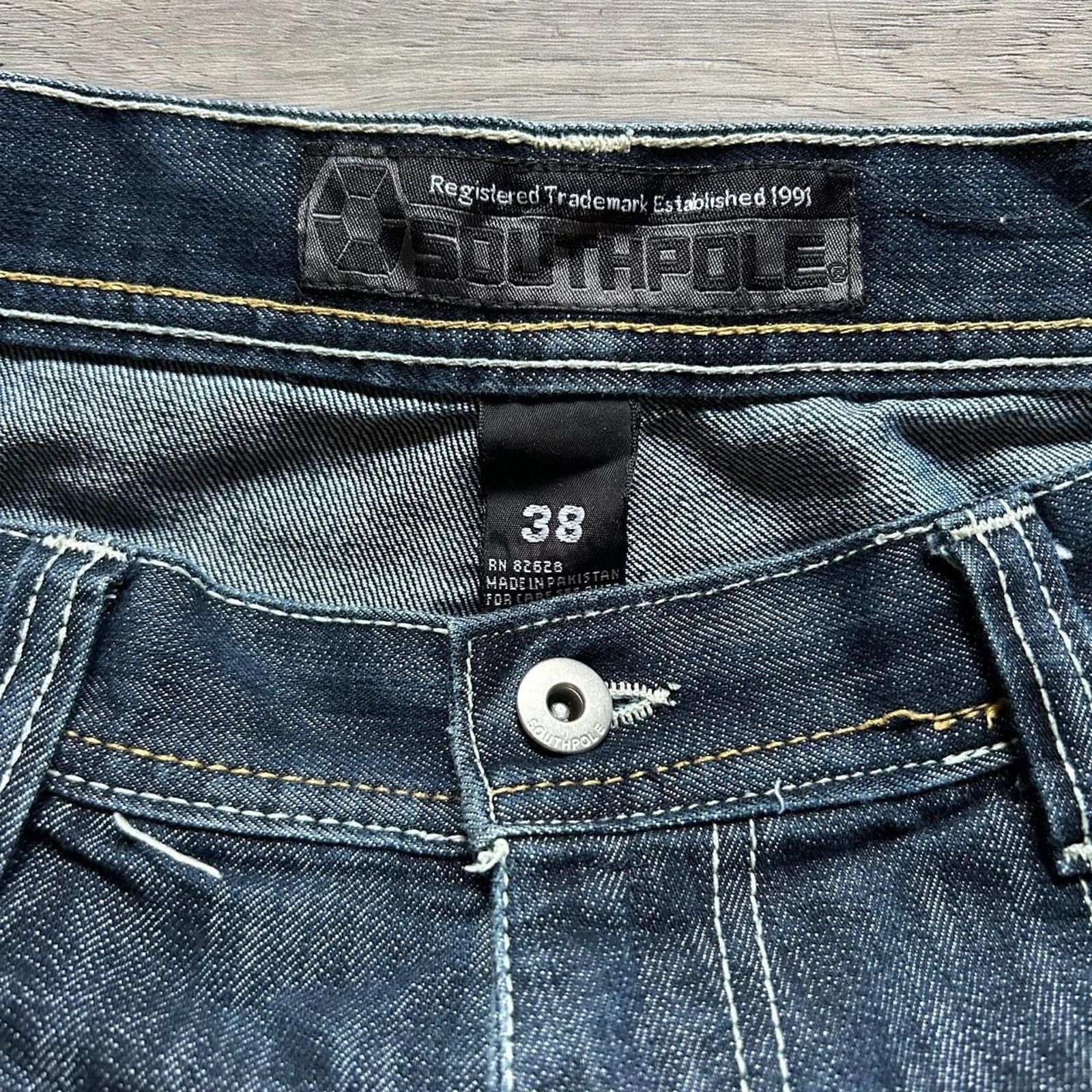 Southpole Y2k Southpole Baggy Raw Indigo Denim Jorts Size 38 Red Tab Size US 38 / EU 54 - 3 Thumbnail