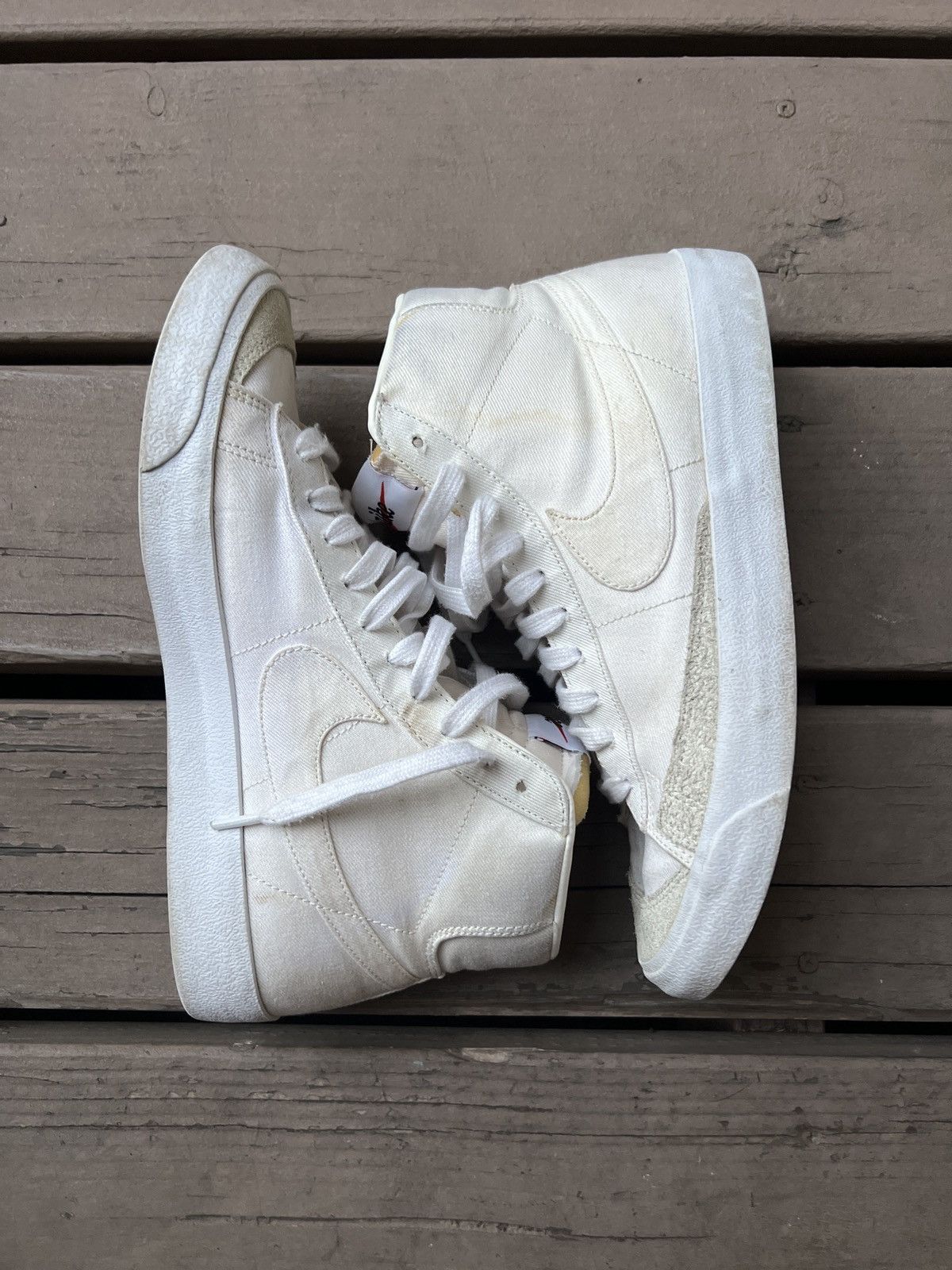 Nike (Rare) Men's Nike Blazer Mid '77 Canvas 'Sail - White/Cream Size US 10 / EU 43 - 4 Thumbnail