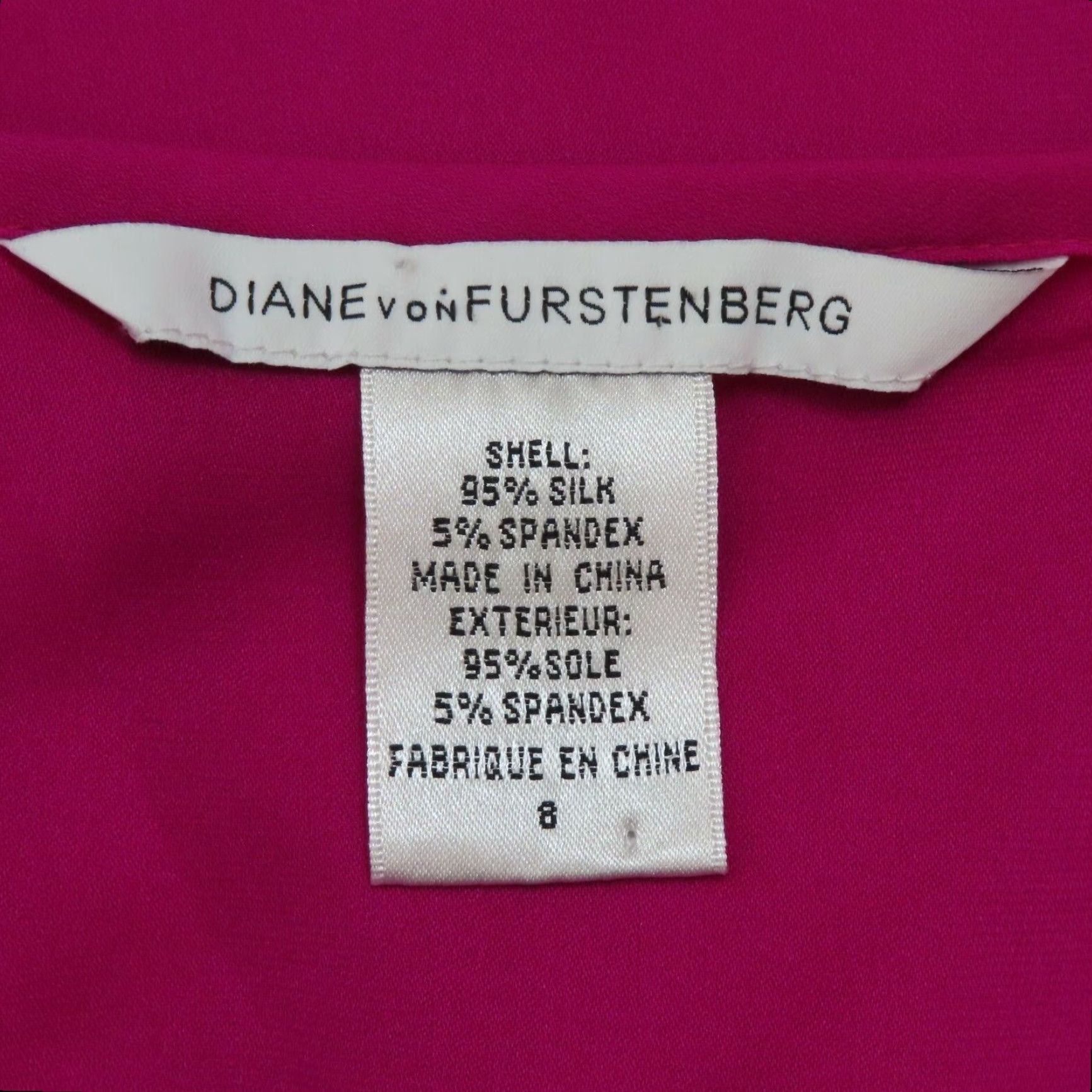 Diane von Furstenberg Diane von Furstenberg Blouse Shirt Women's 8 Dickinson Pink Long Sleeve Silk} Size M / US 6-8 / IT 42-44 - 5 Thumbnail