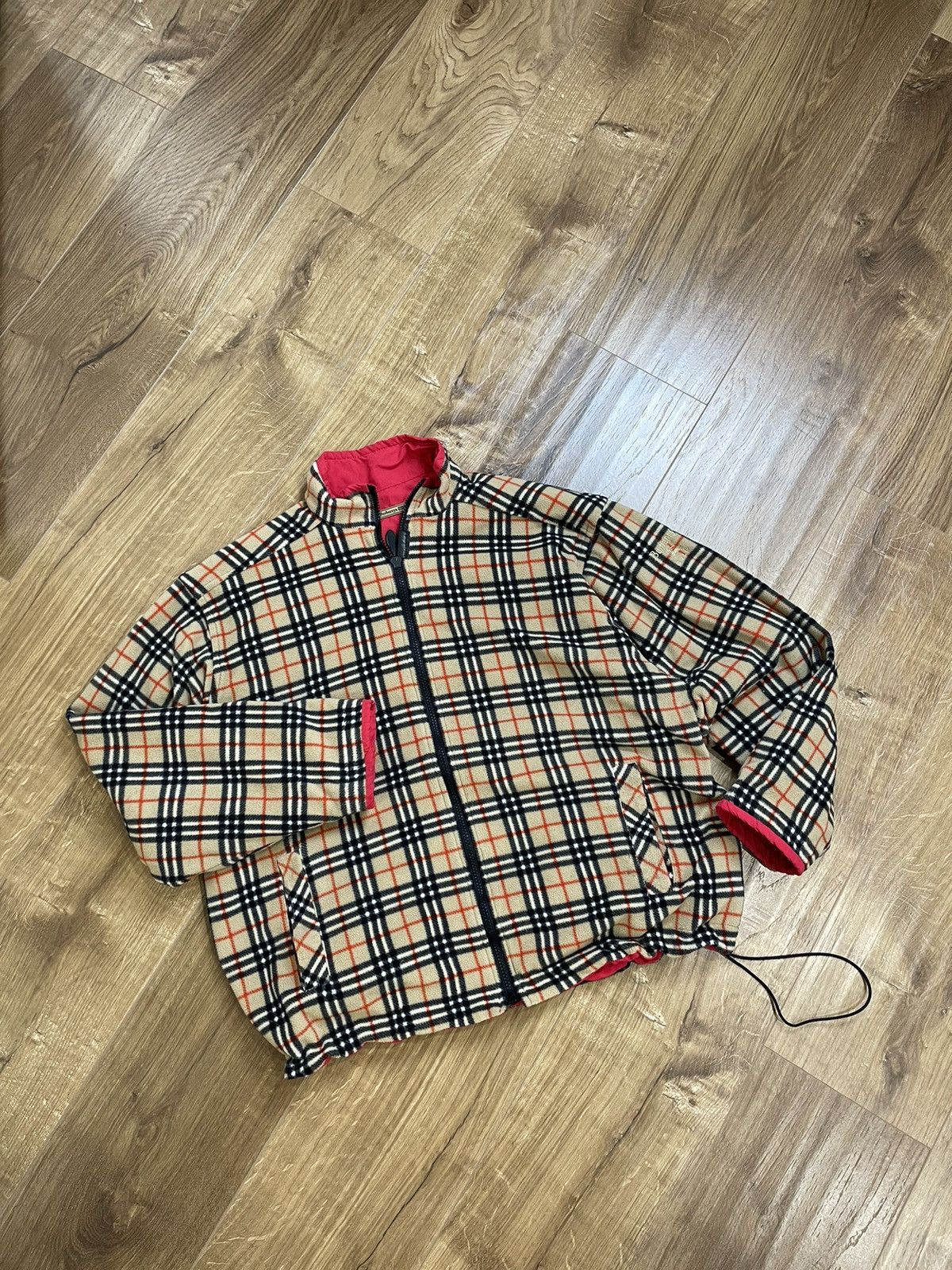Burberry Vintage 90’s Burberry Nova Check Y2K Style Fleece Bomber Size US S / EU 44-46 / 1 - 1 Thumbnail