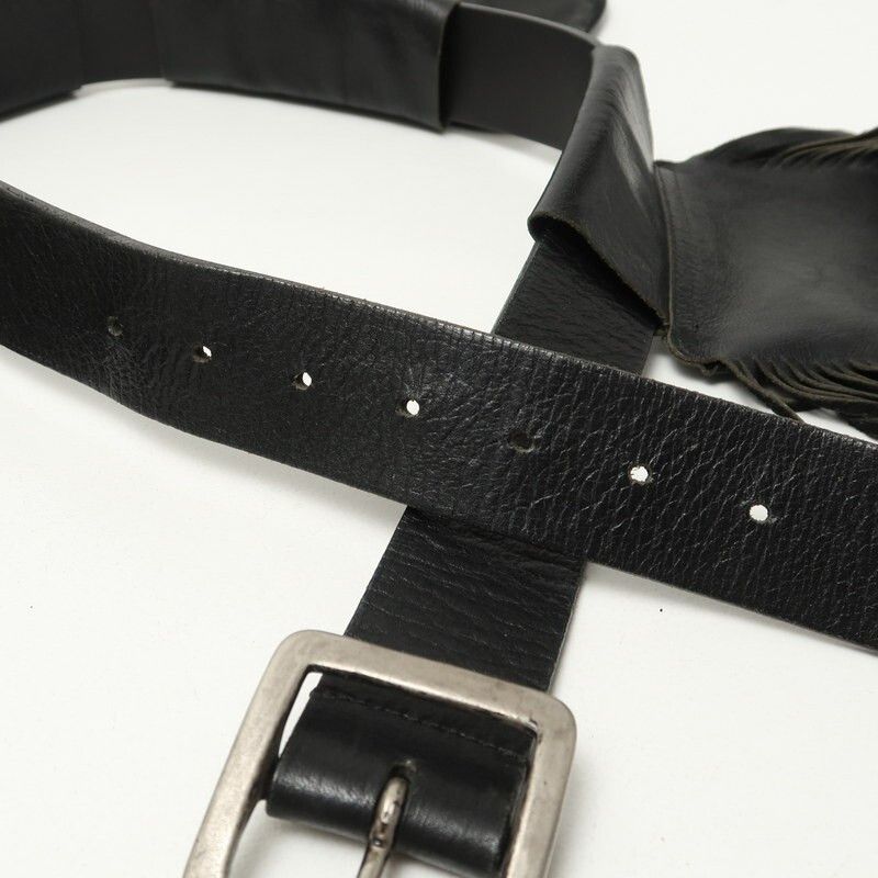 Yohji Yamamoto Leather Fringe Pocket Belt Size 32 - 7 Thumbnail