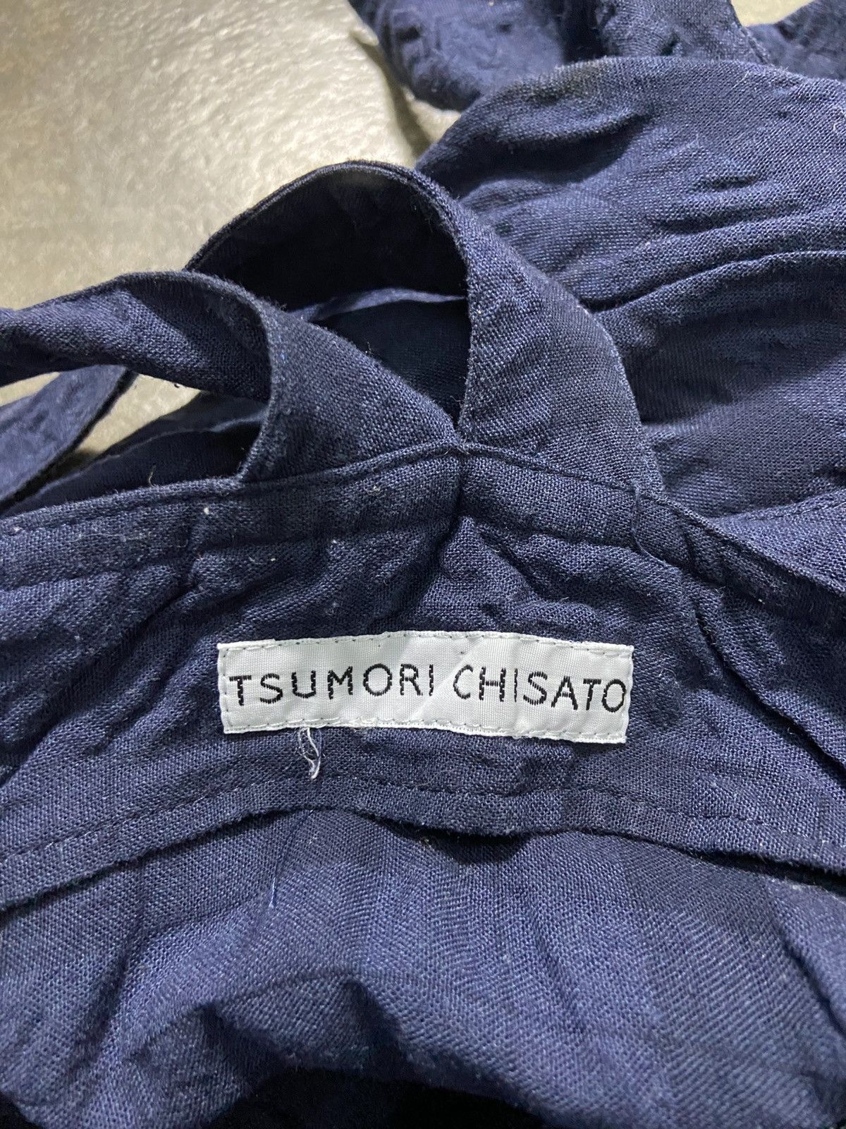 Tsumori Chisato Tsumori Chisato Textured NavyCheck Sleeveless Drape Dress Size S / US 4 / IT 40 - 8 Thumbnail